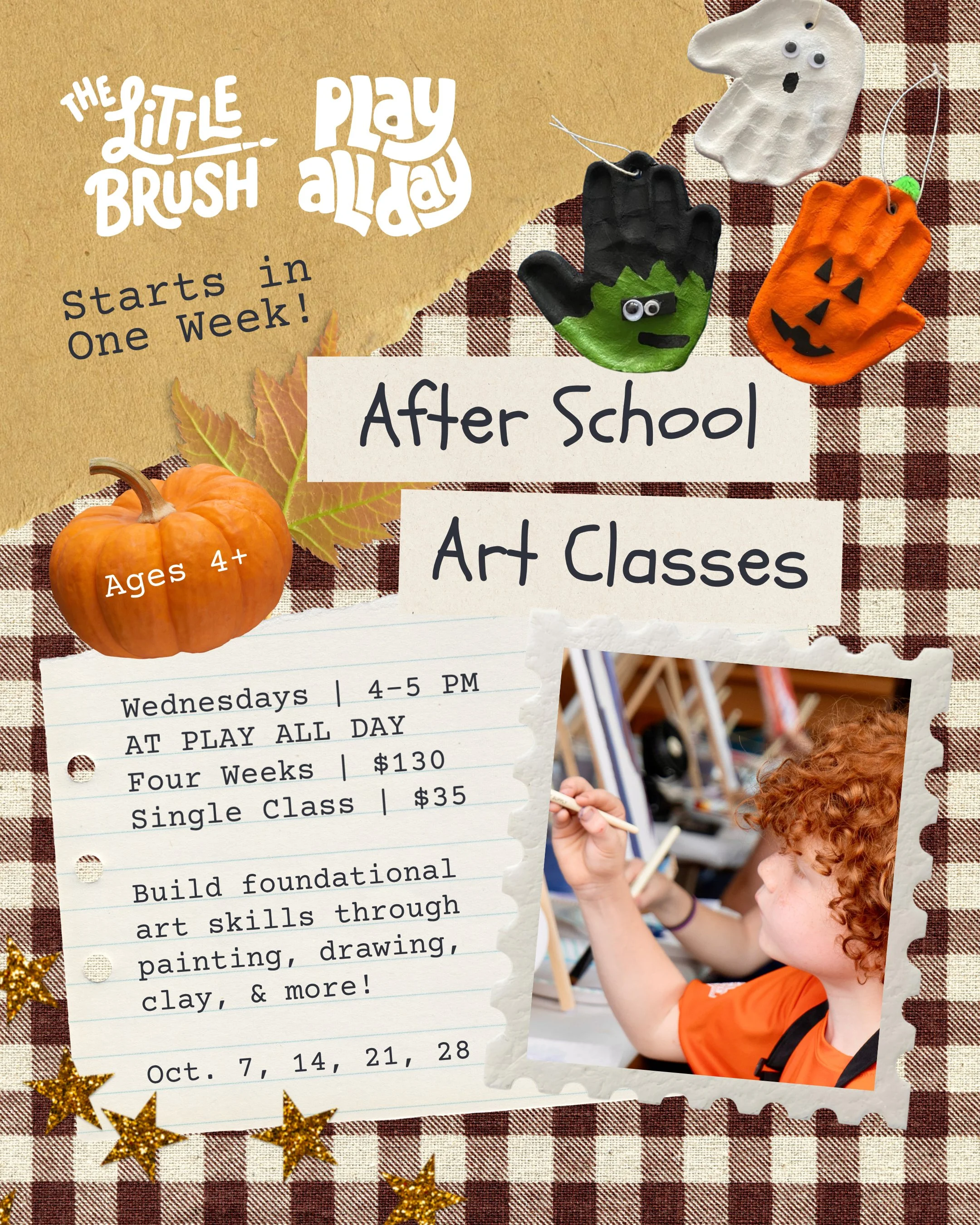 October Art Classes Wednesdays at Play All Day