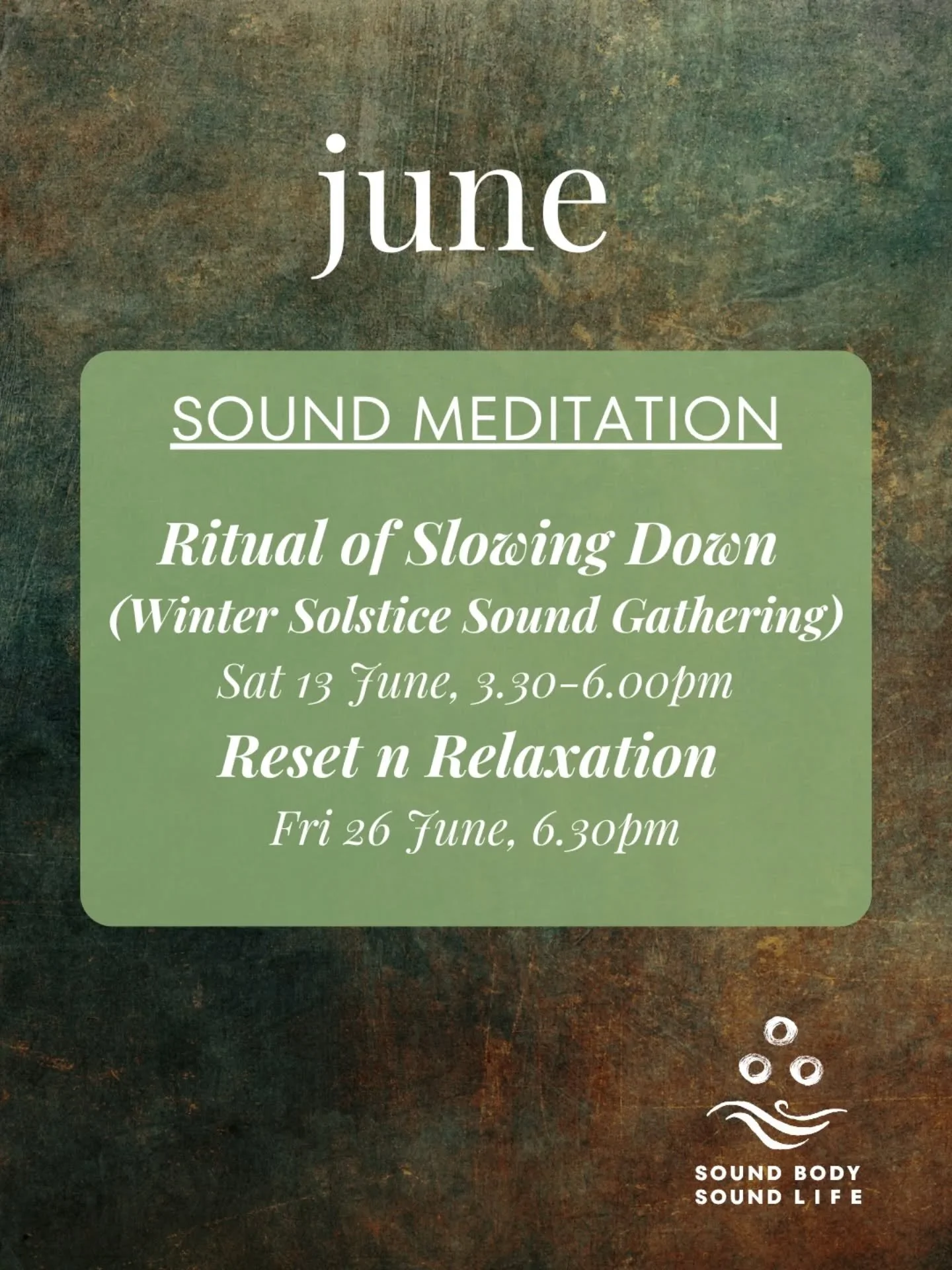 sound sessions in June 🎶

#wintermeditation
#wintersolstice 
#soundgathering
#melbourneevents 
#soundmeditation