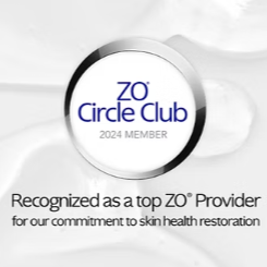 Circle Club 2024 Member badge with ZO logo, recognizing top provider for skin health restoration.