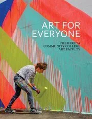 Person painting a colorful mural with the text 'Art for Everyone' on the wall.