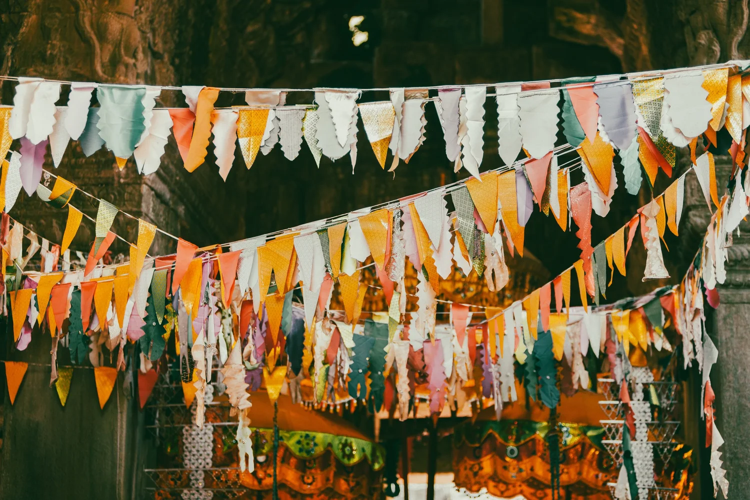 Prayer flags photographed in Cambodia