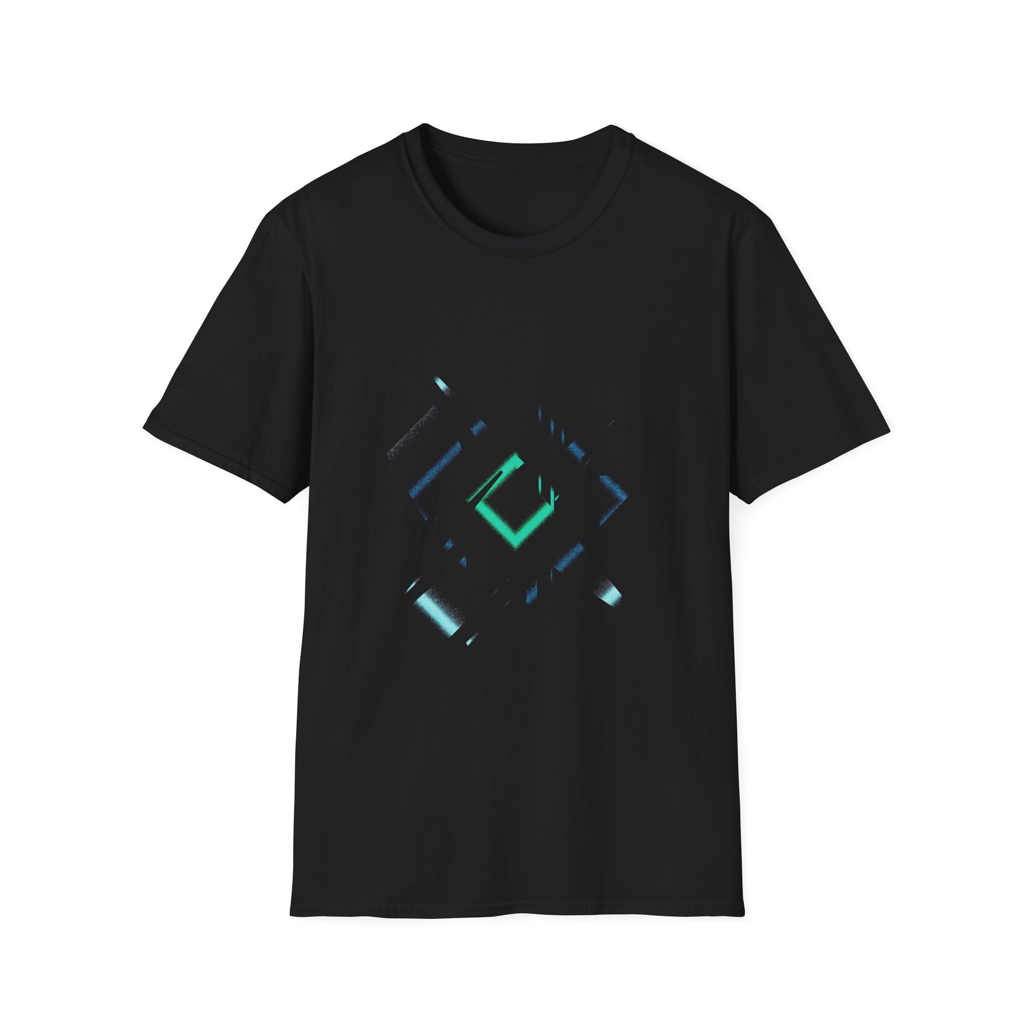 Abstract Techno Light Blue Cyberpunk Rave Shirt