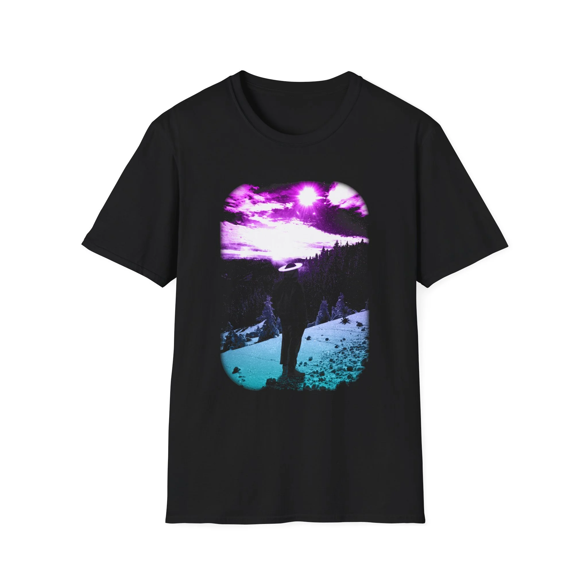 Winter Aurora Light Northern Lights Scenic Graphic Tee