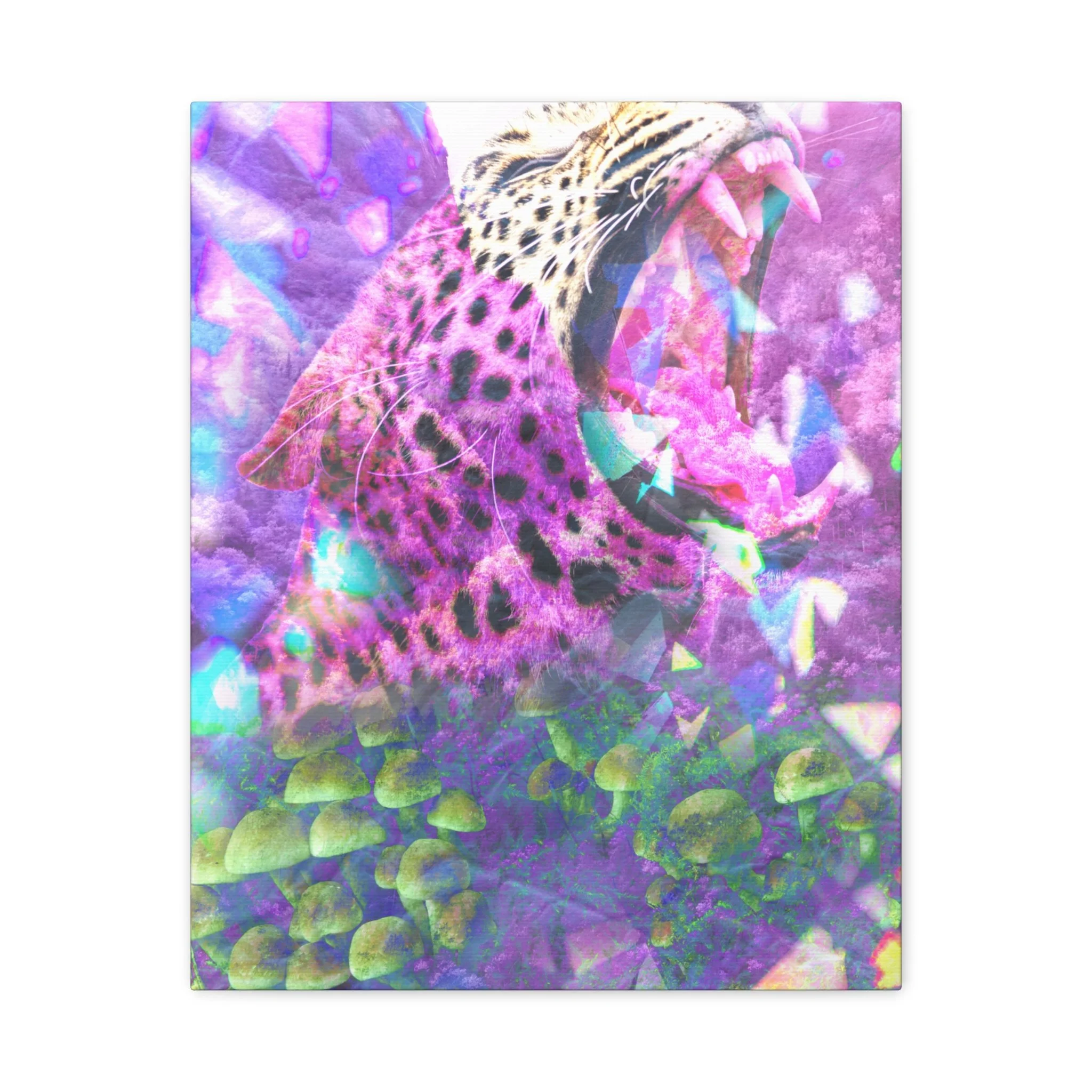 Vibrant Roaring Leopard Matte Canvas Wall Art