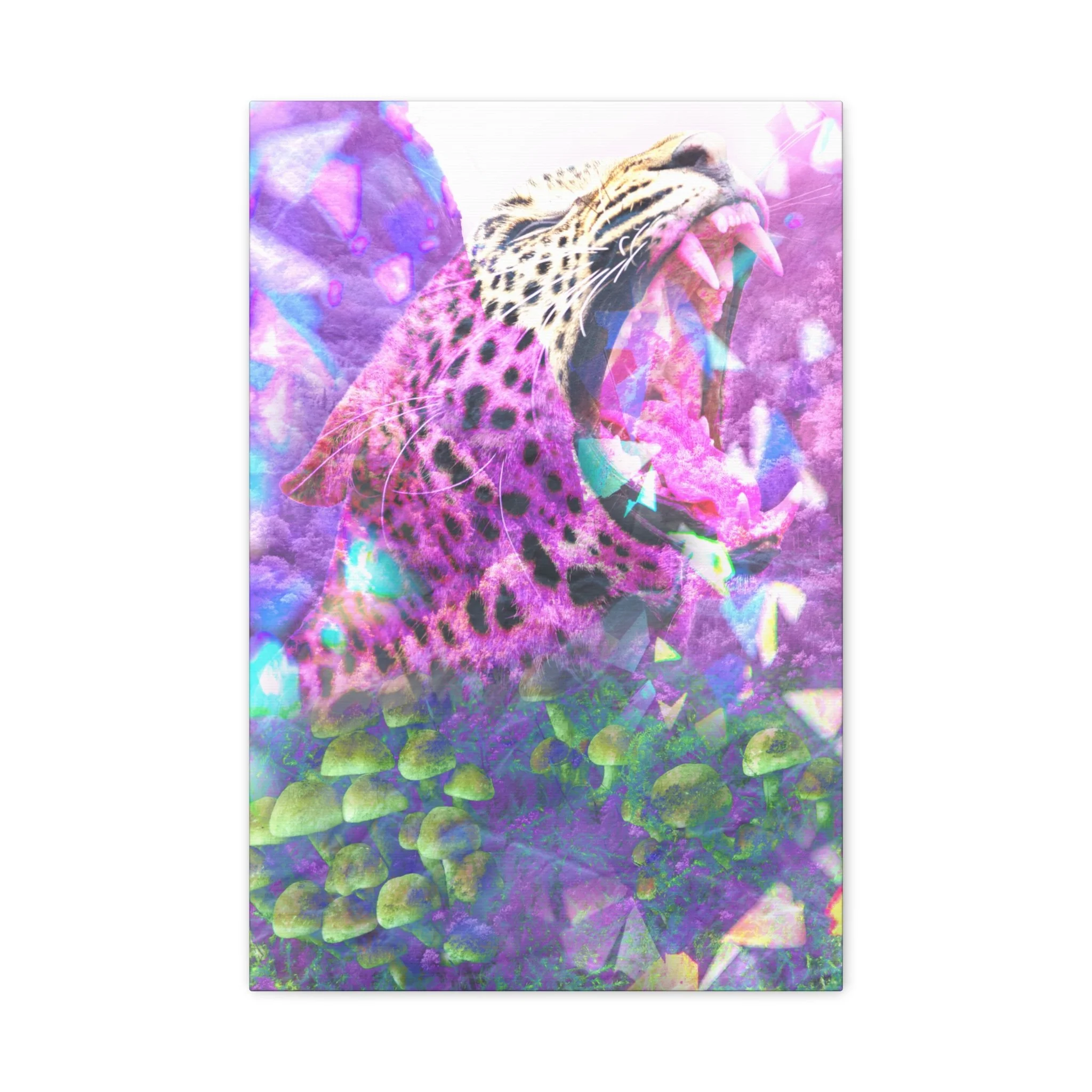 Vibrant Roaring Leopard Matte Canvas Wall Art