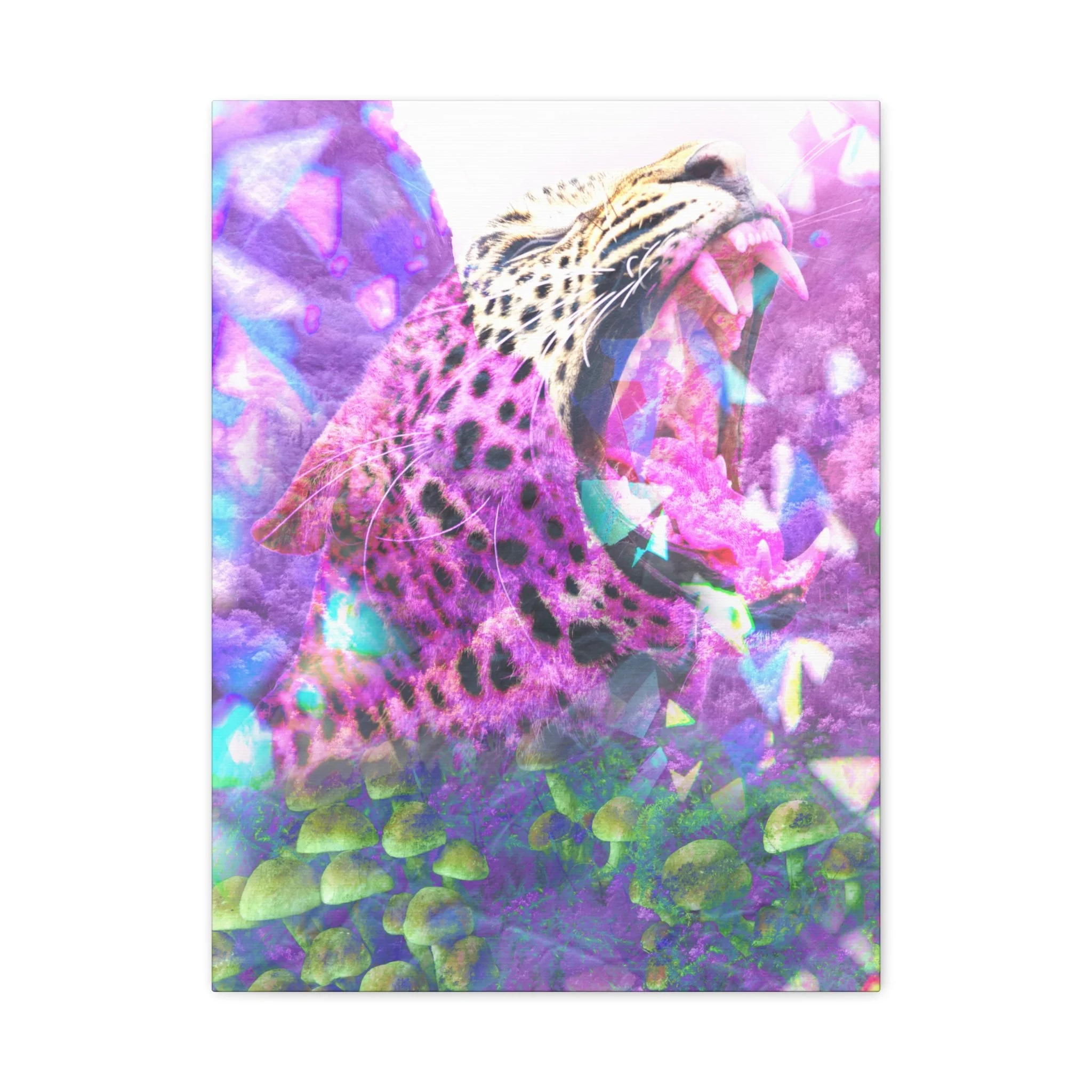 Vibrant Roaring Leopard Matte Canvas Wall Art