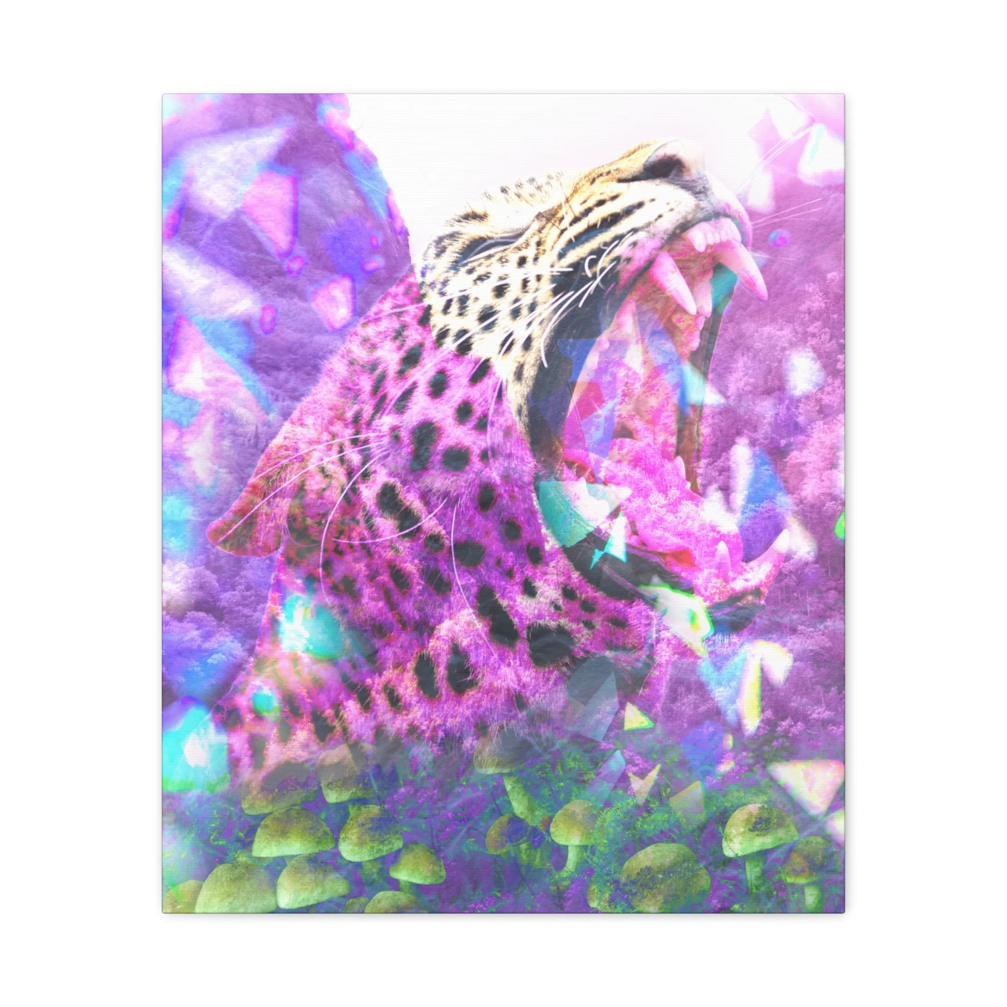 Vibrant Roaring Leopard Matte Canvas Wall Art