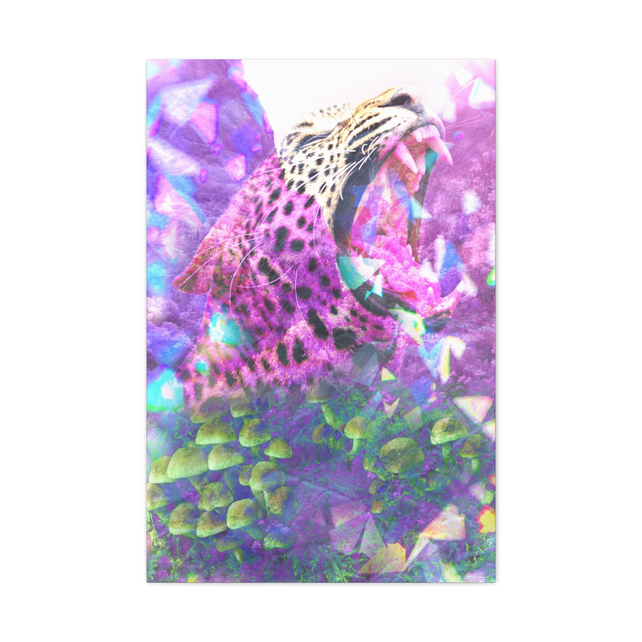 Vibrant Roaring Leopard Matte Canvas Wall Art