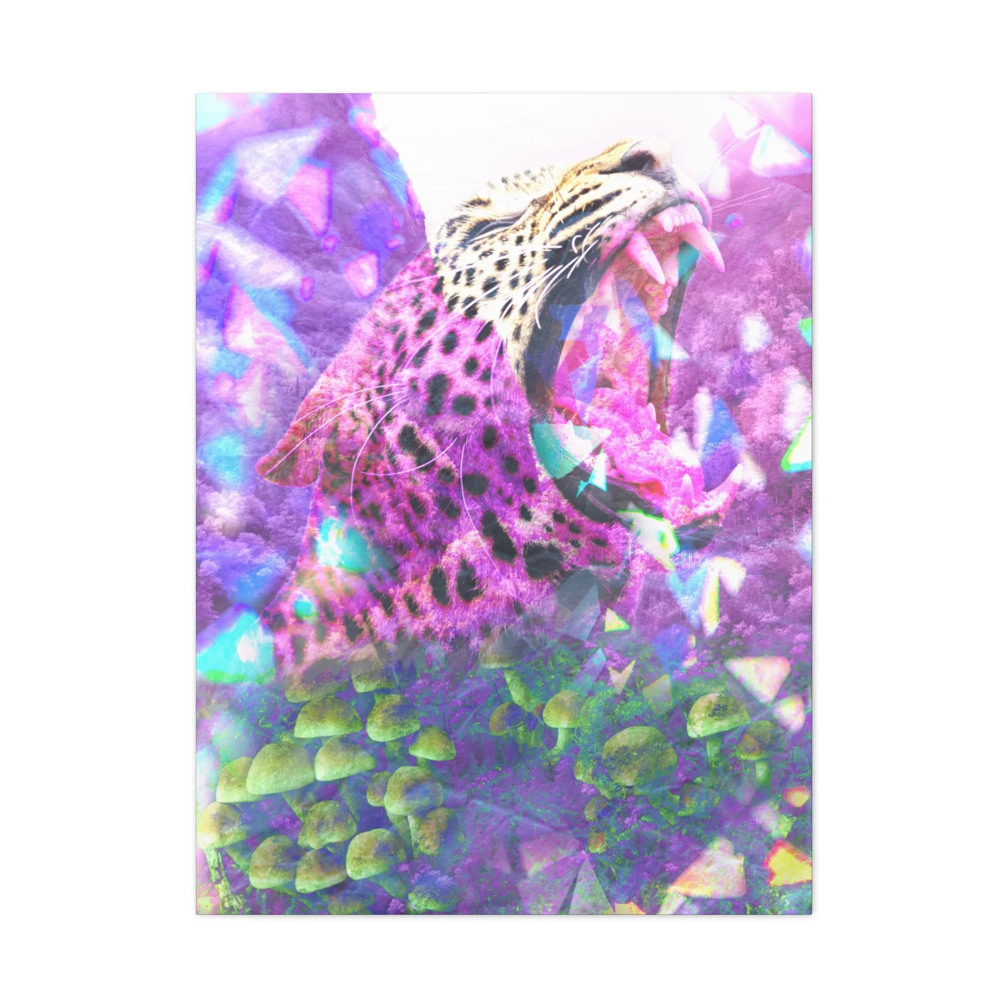 Vibrant Roaring Leopard Matte Canvas Wall Art