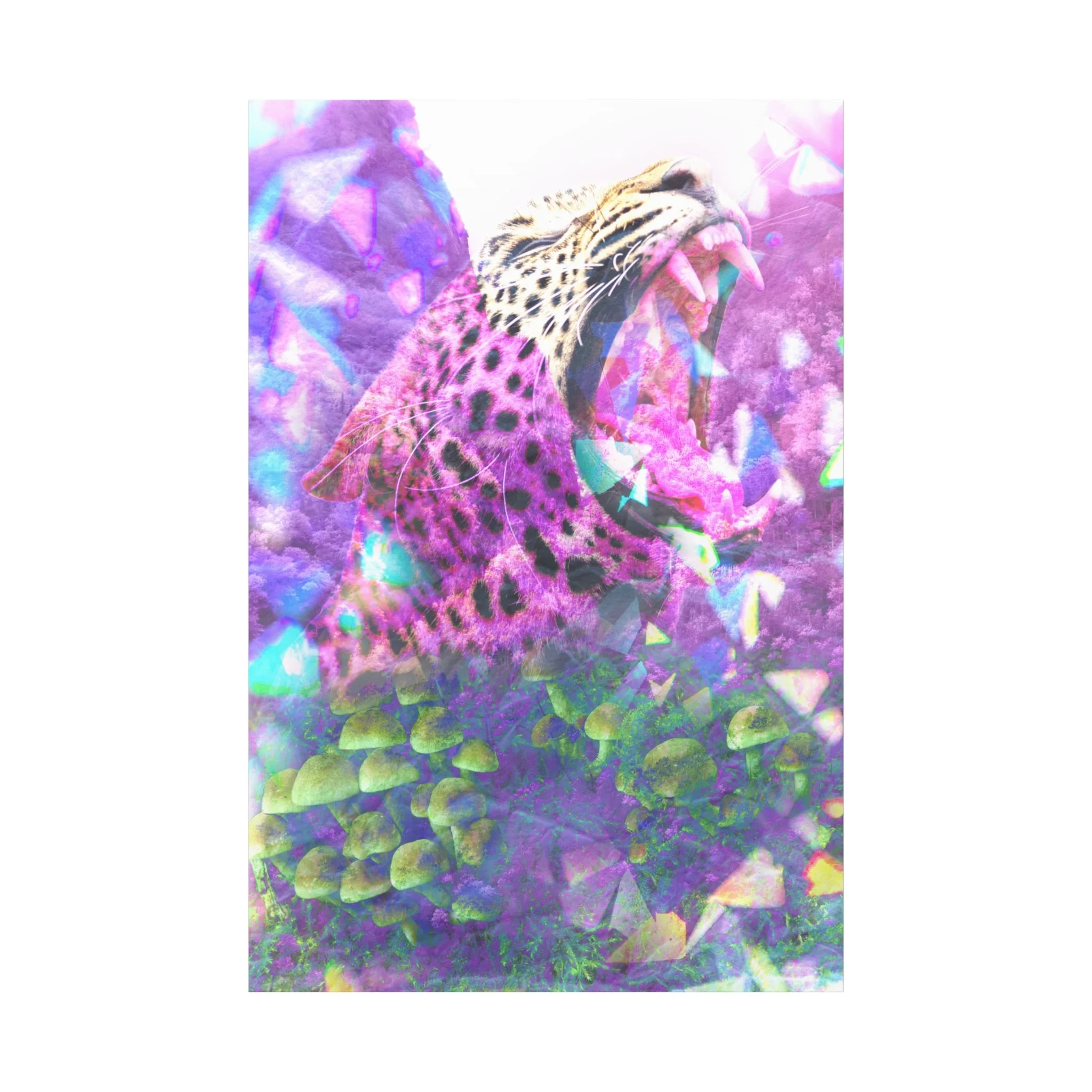 Vibrant Roaring Leopard Matte Canvas Wall Art