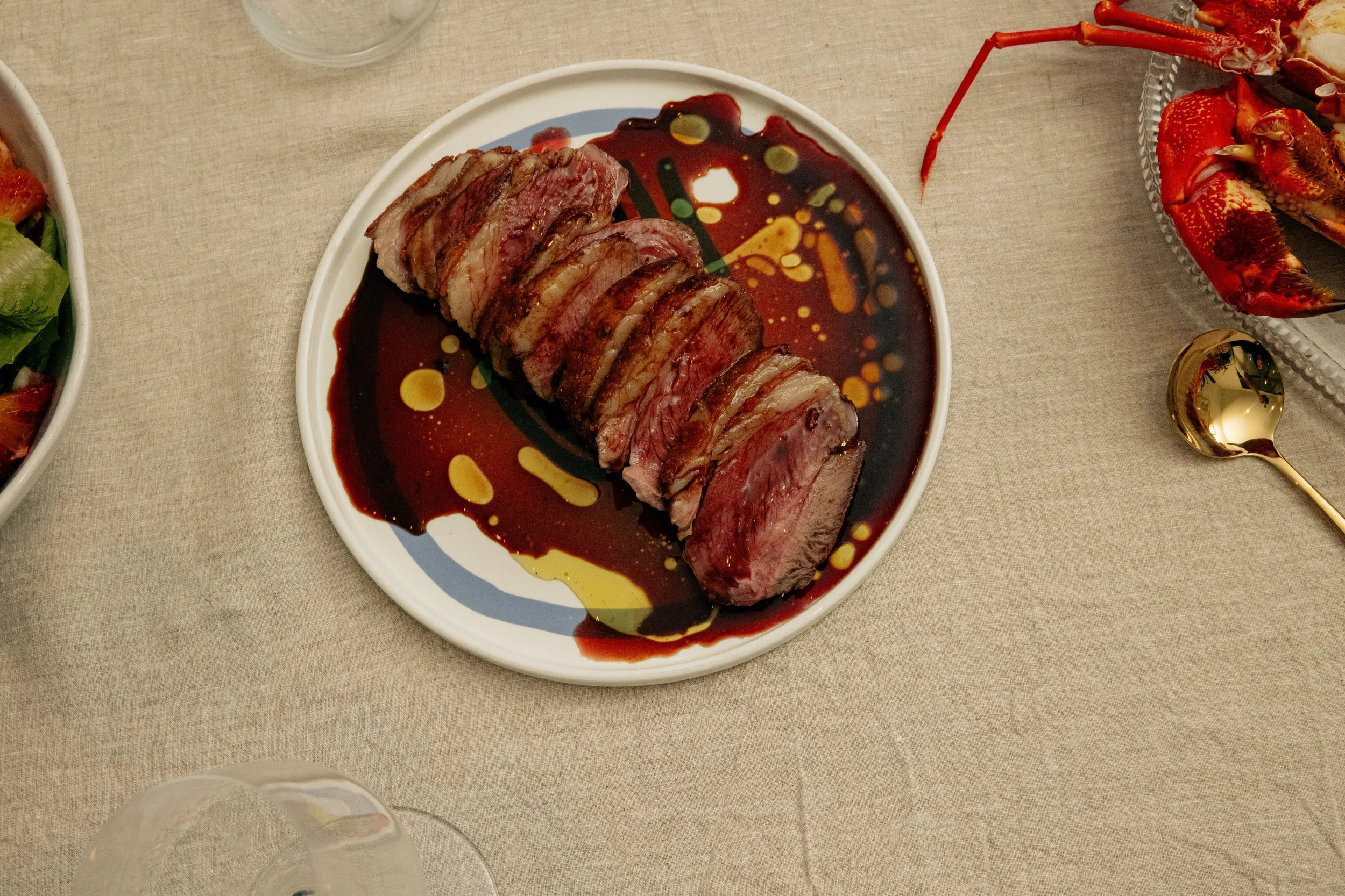 Adelaide private chef cooked steak, served at a private dinner in the Eastern Suburbs of Adelaide.