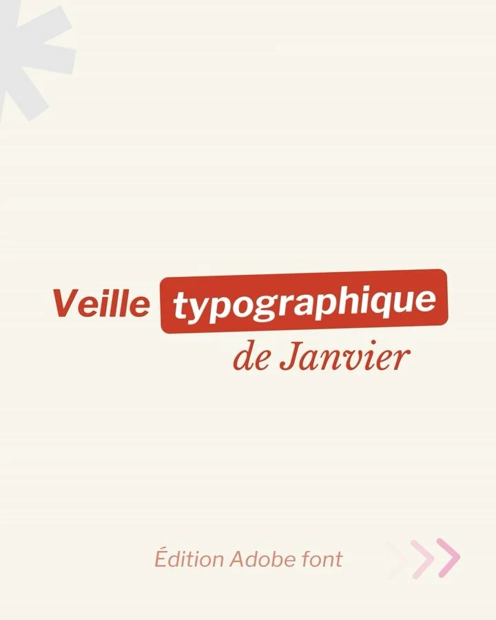 Veille de janvier ! 🤭

Notre s&eacute;lection de typographies disponibles sur Adobe Fonts : inspirantes, actuelles et faciles &agrave; int&eacute;grer &agrave; vos projets 

&mdash;

Studio Ducasse, c&rsquo;est l&rsquo;agence de comm&rsquo; Lilloise