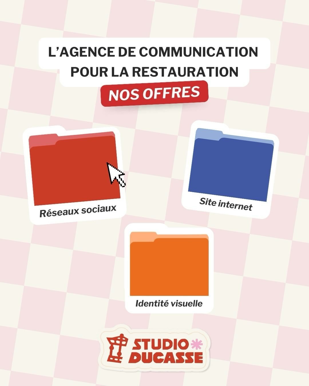 Studio Ducasse, c&rsquo;est l&rsquo;agence de comm&rsquo; Lilloise pour la restauration 🍽️

Nous vous accompagnons de A &agrave; Z sur l&rsquo;ensemble de votre communication - r&eacute;seaux sociaux, site web, identit&eacute; visuelle.

💻 Nos serv