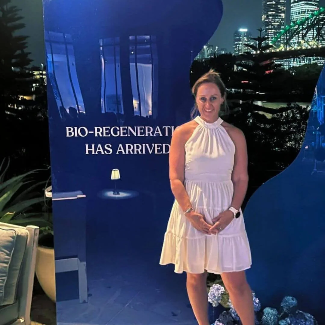 Registered Nurse Jolieta attending a professional event focused on cellular skin rejuvenation treatments.