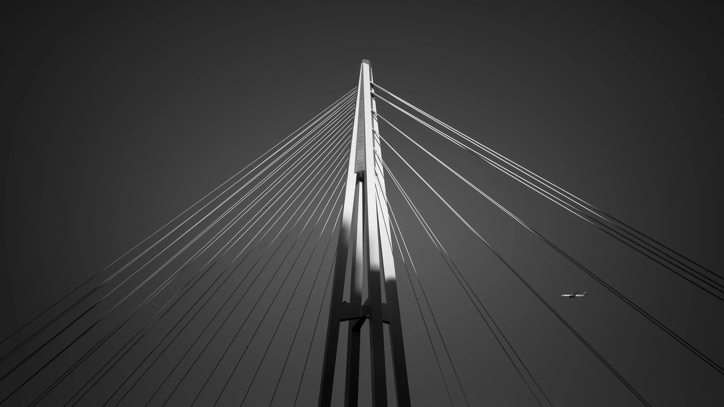 Black and white photo of Kangaroo Point Bridge