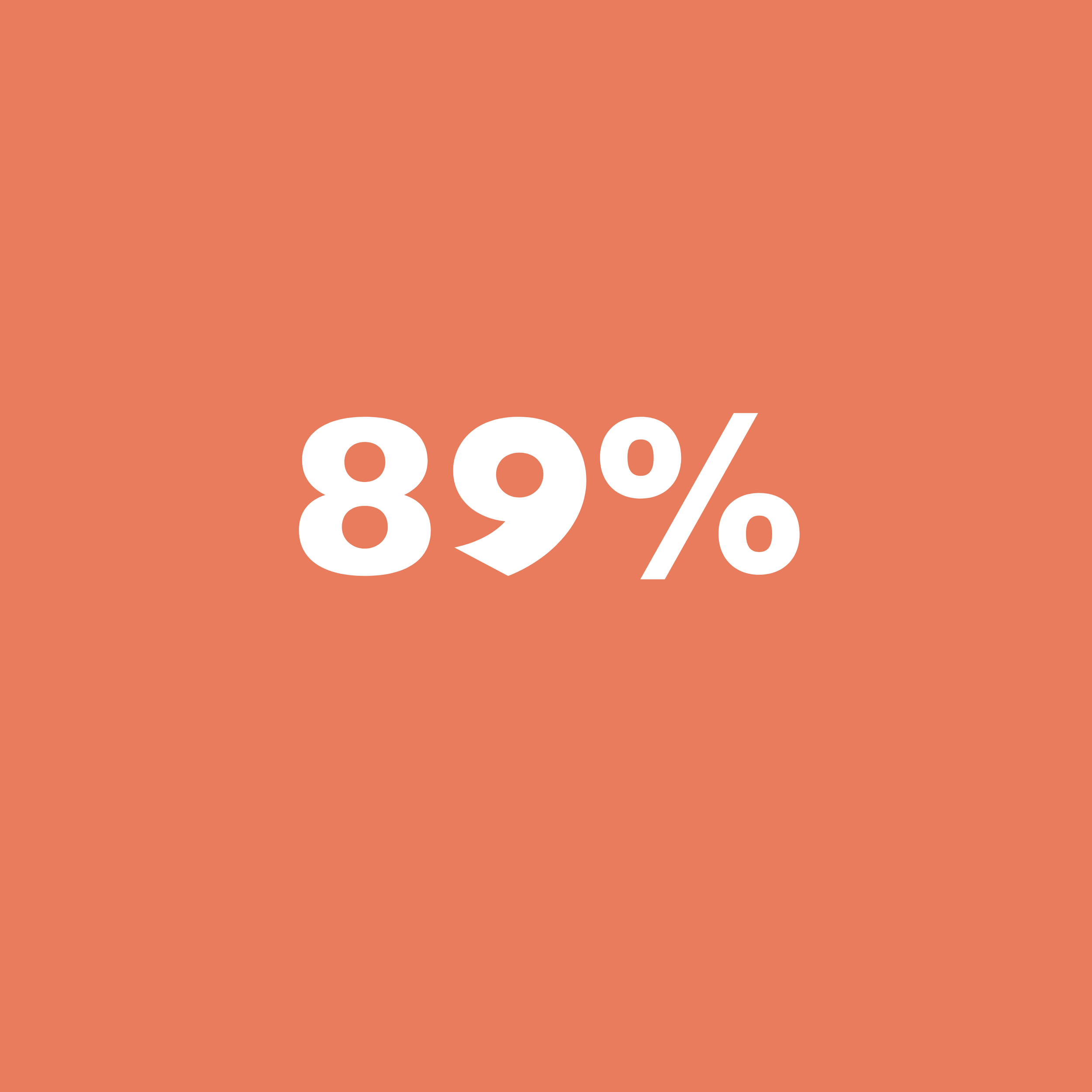 Percentage 89% displayed on an orange background.
