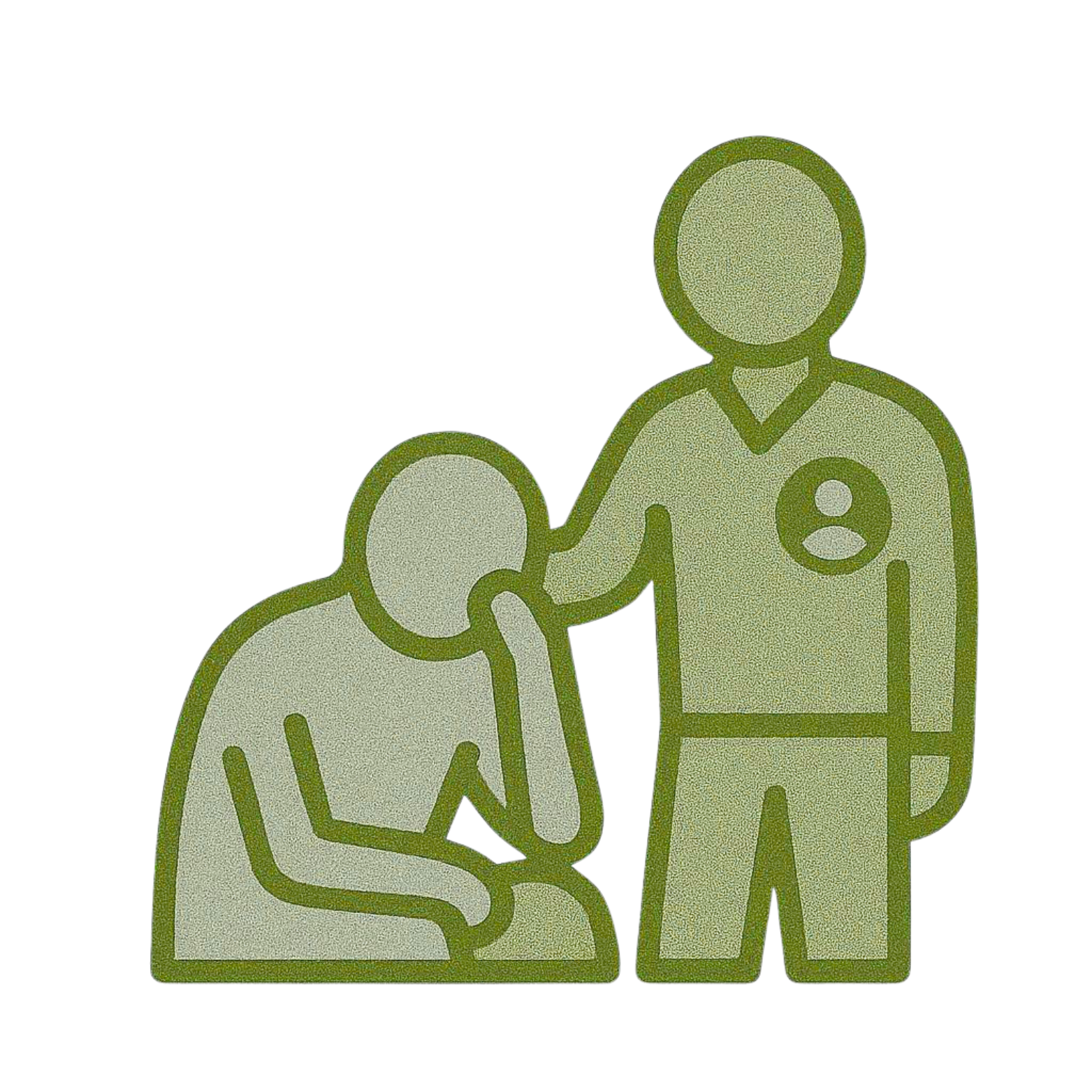Illustration of a person receiving medical care from a healthcare provider.