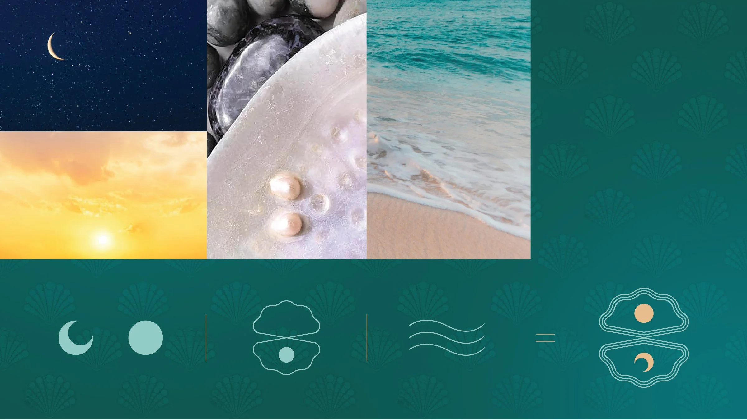 Logo formation - This elegant and minimalistic logo beautifully embodies the spirit of SUSEGAD, moon and the sun represents s full day, mother of pearl represents luxury and waves represents a beach.