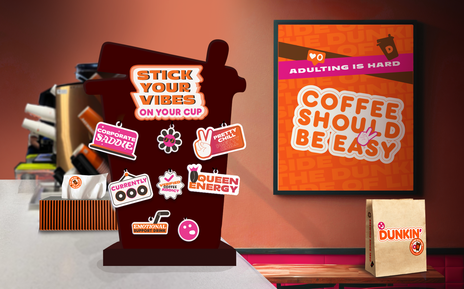 The Sticker design language lends itself to the store design.