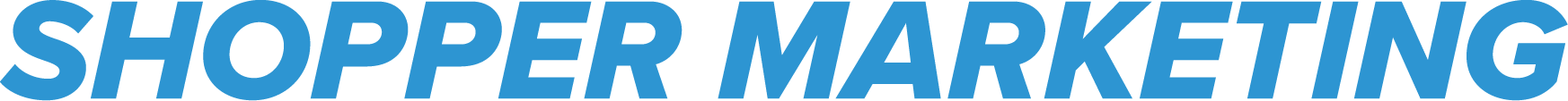 Text image displaying the words 'SHOPPER MARKETING' in bold blue font.