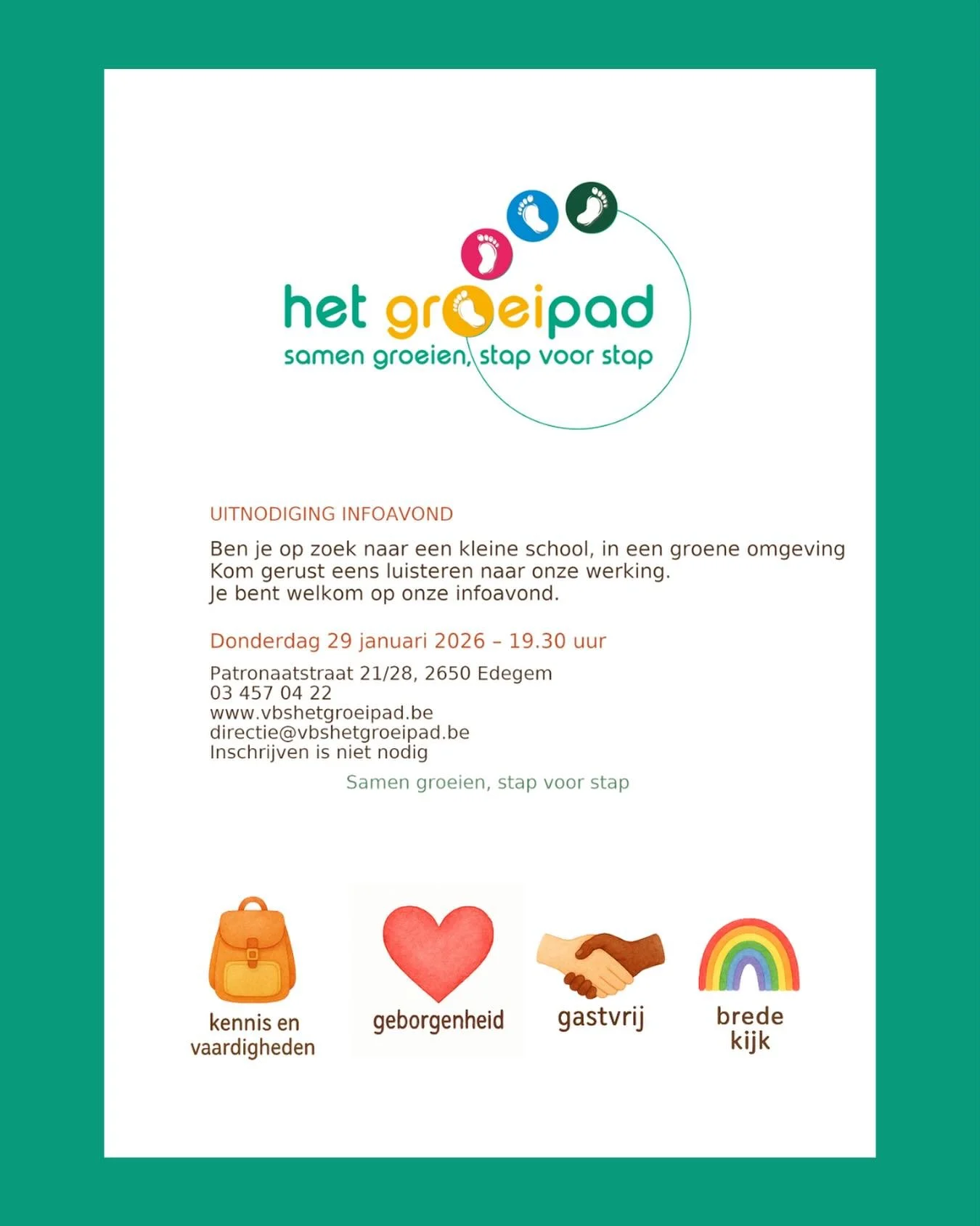 Binnenkort is er een info-avond voor diegene die op zoek zijn naar een nieuwe school. Wil je onze school graag beter leren kennen? Kom gerust eens langs! 🤗