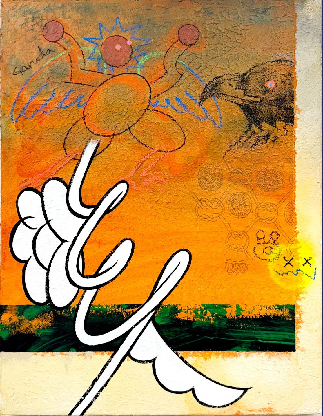 2025 Acrylic,Oil pastel on canvas H410×W318×D25mm