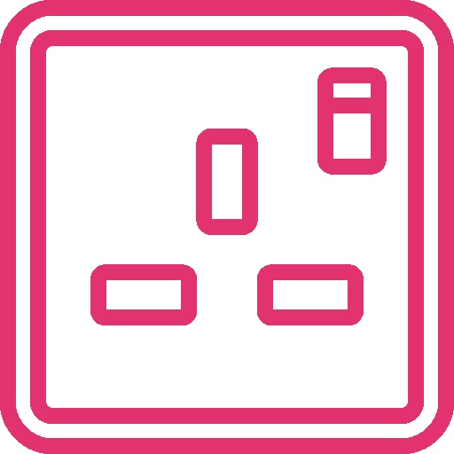 Pink outline of a dominoes game with five domino tiles arranged on a black background.