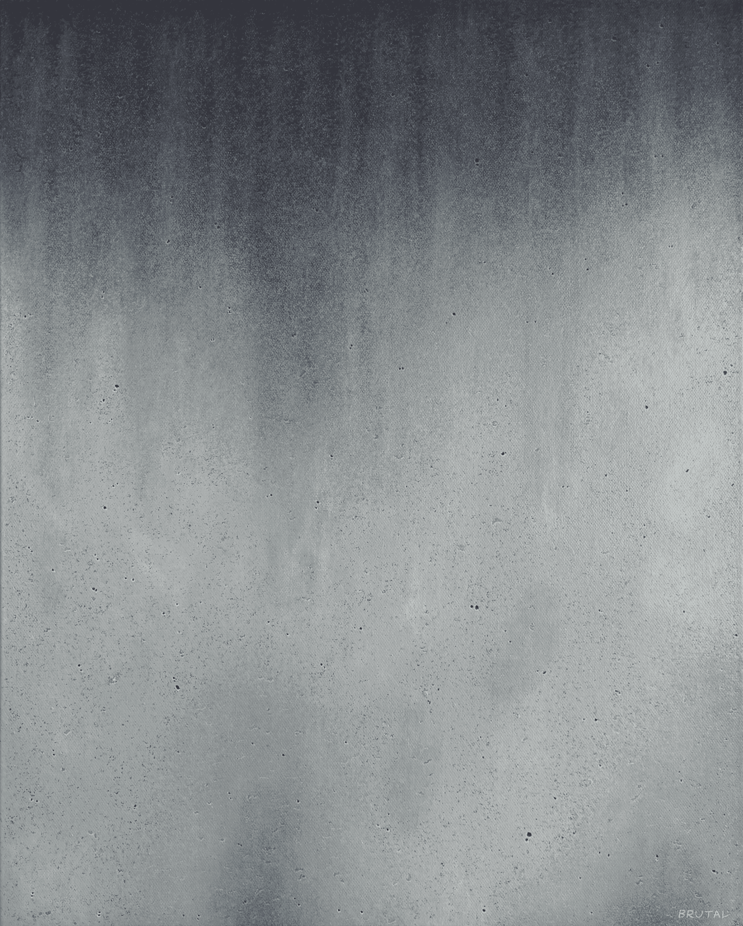 A painting of weathered concrete in a dark and light gradient of black and gray