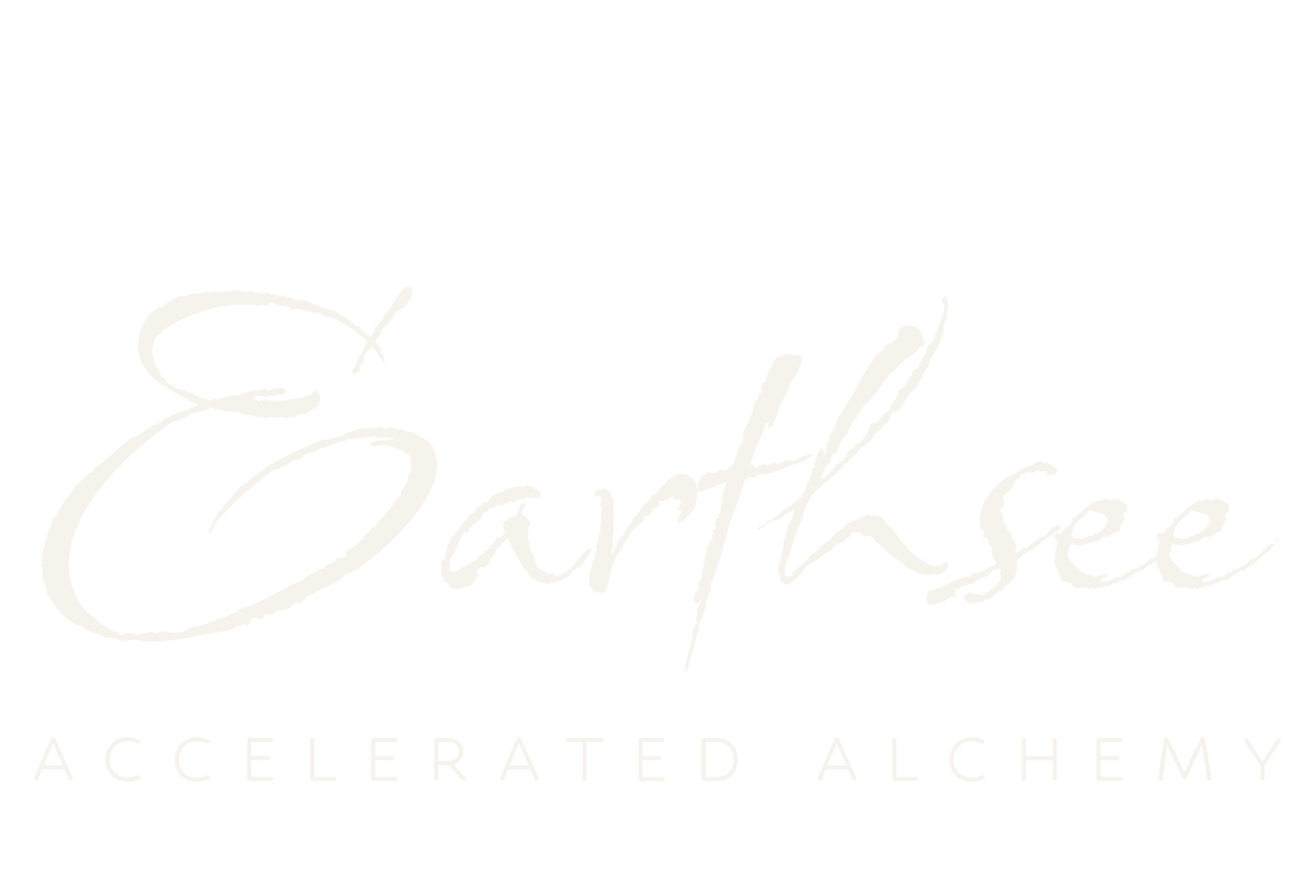 The image features logos and text for Earthsee, with a triangle motif at the top and the phrase 'Accelerated Alchemy' at the bottom.