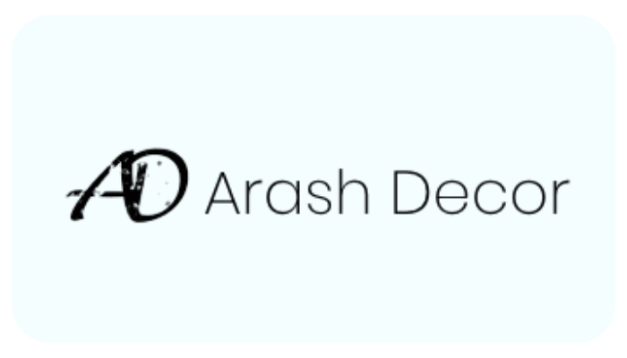 Logo of Arash Decor, featuring stylized initials 'A D' and the company name