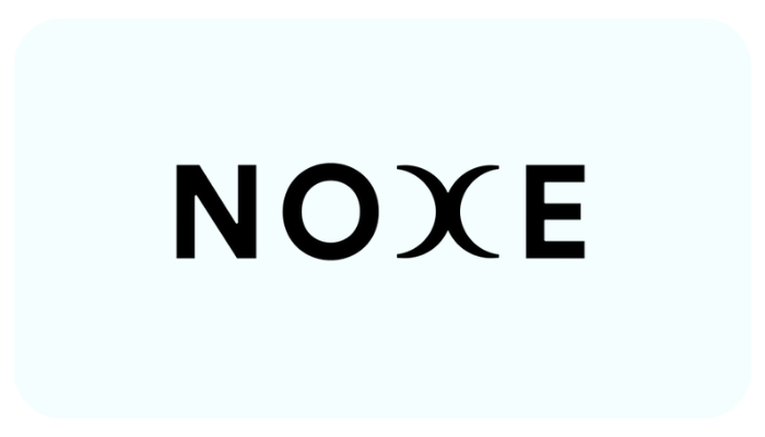 The word 'NOISE' with the letter 'I' replaced by a stylized butterfly shape.