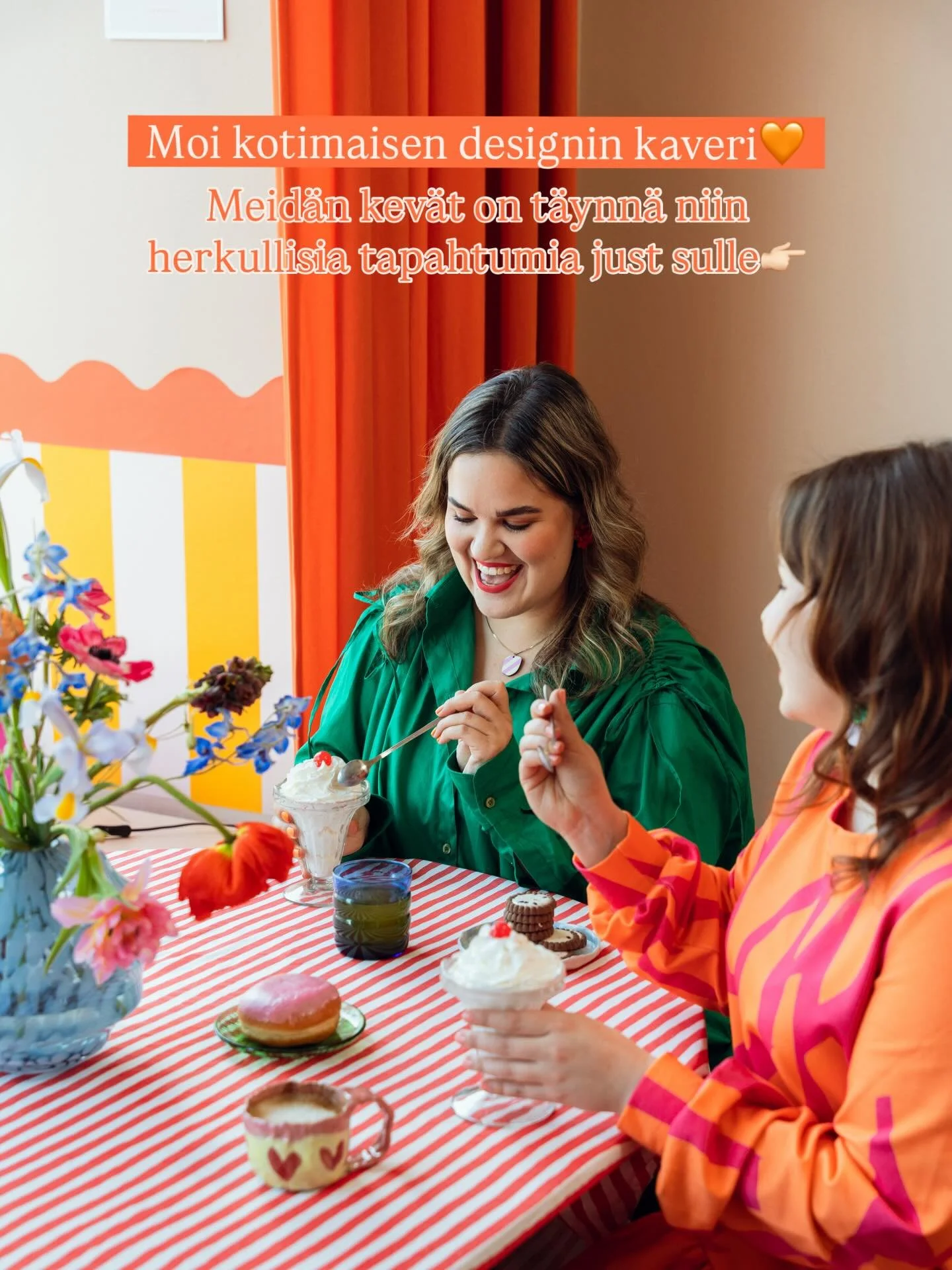 Onhan meid&auml;n tulevat tapahtumat jo kalenterissa?😍 T&auml;&auml; kev&auml;t on t&auml;ynn&auml; niin herkullisia hetki&auml; kaikille meille kotimaisen designin kavereille🧡 

🌸 Kev&auml;tmessut Pop Up Shop x Designkaverit 26.-29.3. 📍Helsingin