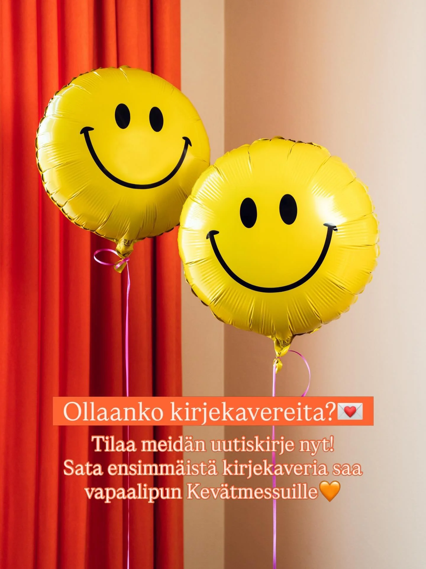 Ollaanko kirjekavereita?💌 Tilaa meid&auml;n uusi uutiskirje 20.3. menness&auml;! Sata ensimm&auml;ist&auml; kirjekaveria saa vapaalipun Kev&auml;tmessuille Helsingin Messukeskukseen 26.&ndash;29.3.🧡

Kirjekaveriksi liittym&auml;ll&auml; pysyt k&aum