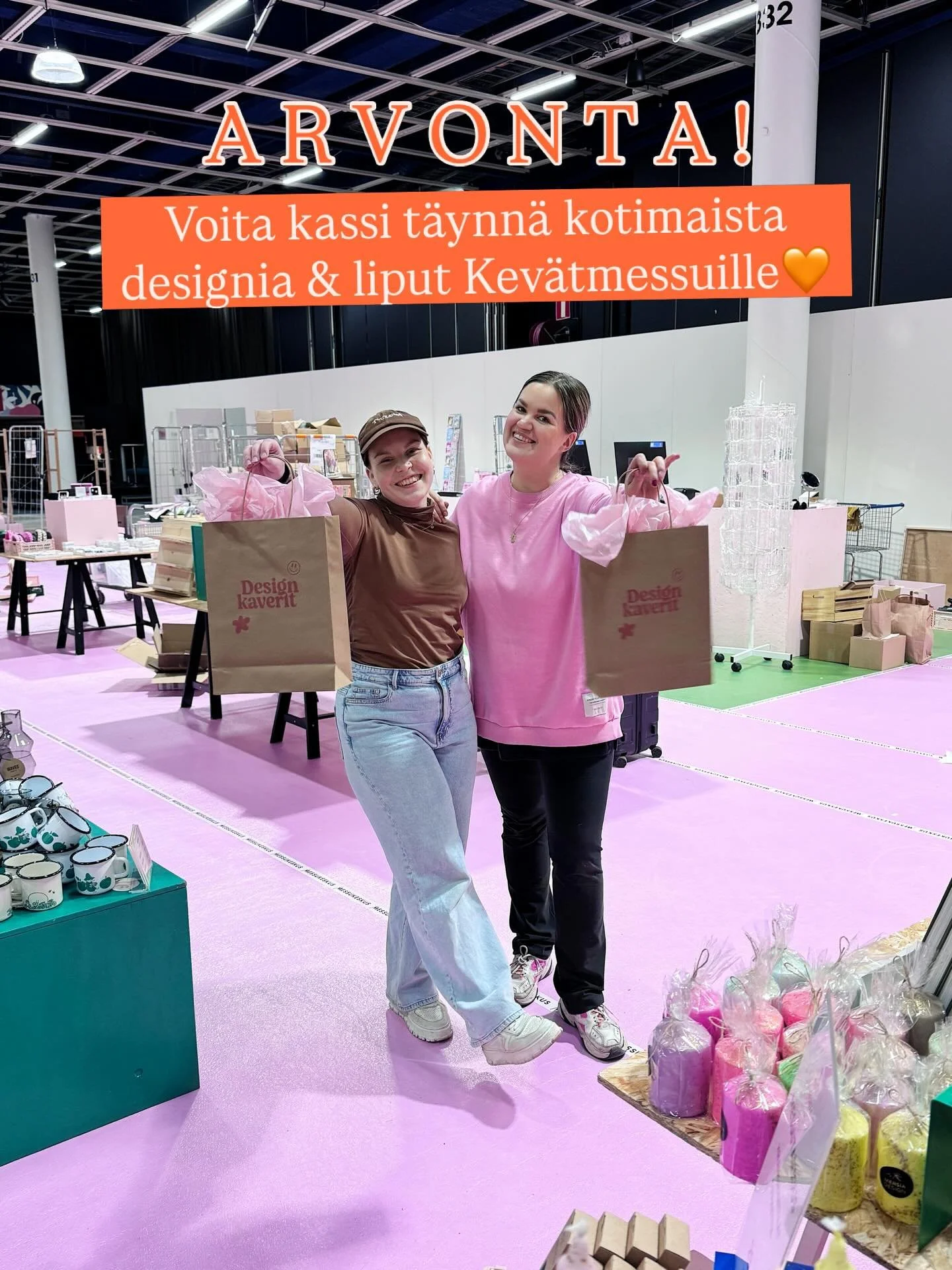 ARVONTA🧡 Voita kev&auml;inen kassi t&auml;ynn&auml; kotimaista designia &amp; liput Kev&auml;tmessuille sulle ja sun designkaverille!

Kev&auml;tmessut Pop Up Shop x Designkaverit rantautuu 26.&ndash;29.3. Helsingin Messukeskukseen😍

🛍️ Jokaisen m