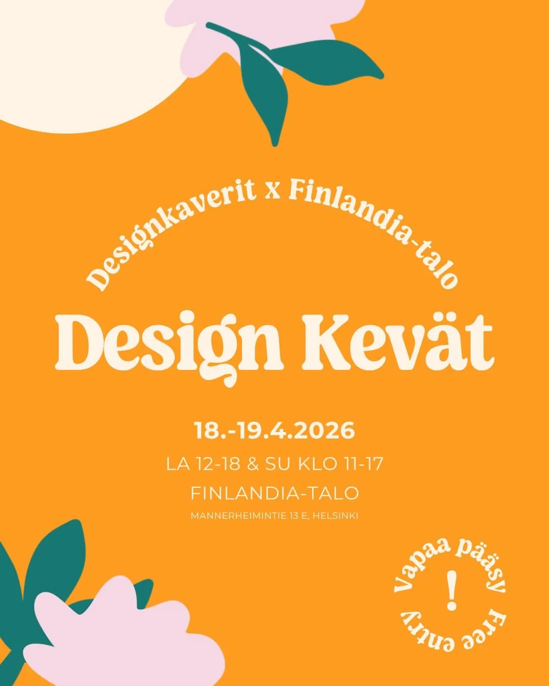 Onhan sulla jo kalenterissa kev&auml;&auml;n inspiroivin muotoilutapahtuma?😍

Design Kev&auml;t kutsuu kotimaiset muotoilijat ja sen yst&auml;v&auml;t kohtaamaan designin &auml;&auml;relle ikoniseen Finlandia-taloon✨ Luvassa on viikonloppu t&auml;yn