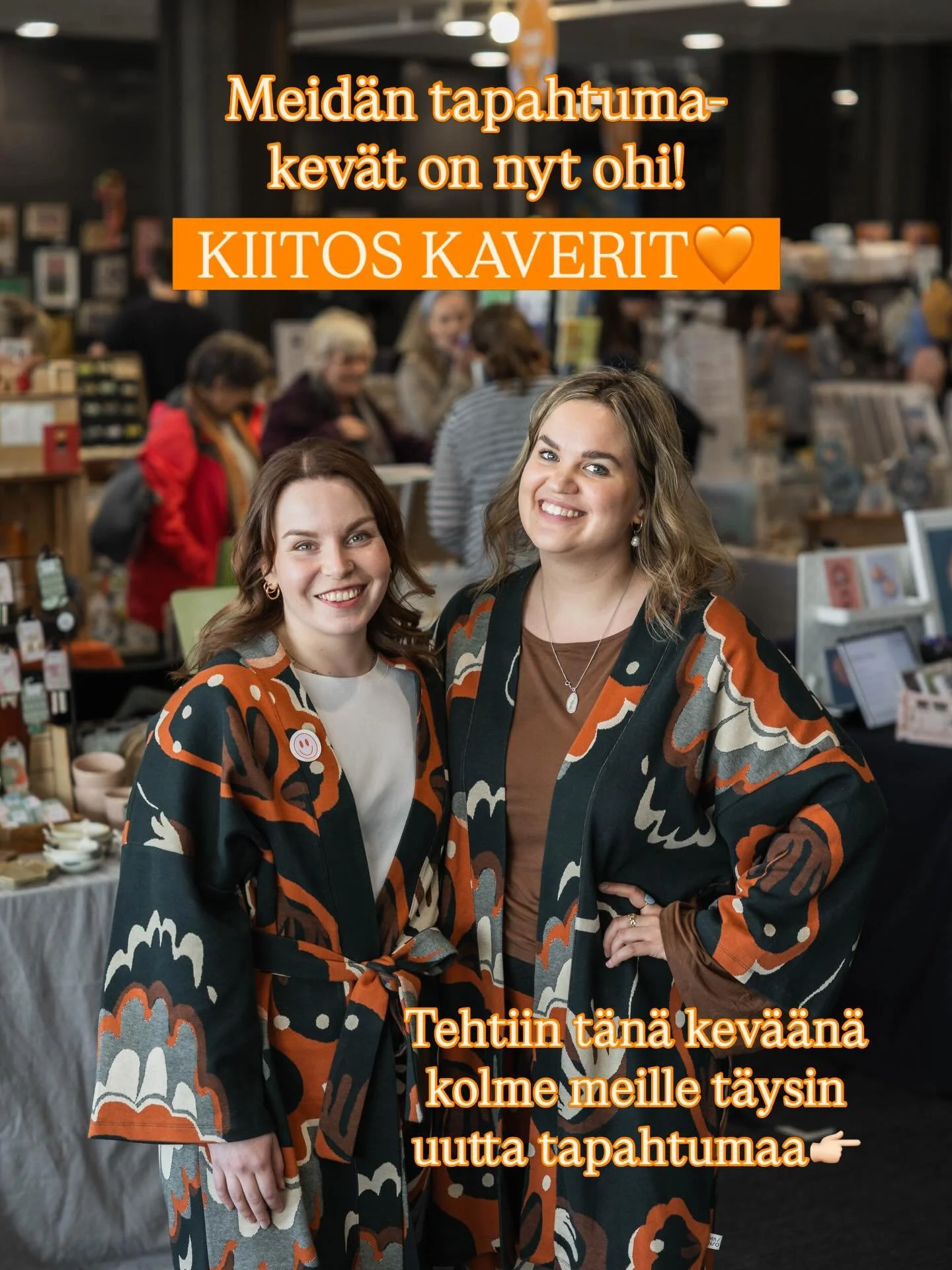 Meid&auml;n tapahtumakev&auml;t on nyt ohi &ndash; KIITOS kaverit🧡

T&auml;n&auml; kev&auml;&auml;n&auml; tehtiin kolme meille t&auml;ysin uutta tapahtumaa, ja ollaan ihan superkiitollisia jokaiselle br&auml;ndille, kaverille ja kumppanille, jotka o