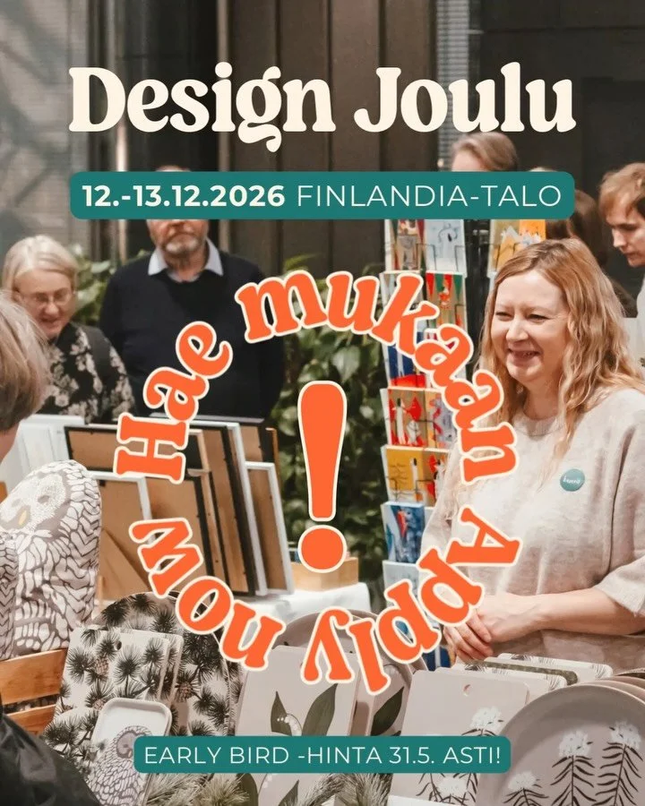 Early bird haku t&auml;n vuoden Design Jouluun on k&auml;ynniss&auml; nyt😍 Hae mukaan t&auml;n viikon loppuun 31.5. menness&auml;, niin saat -10% paikan hinnasta!

💌 Kommentoi &rdquo;mukaan&rdquo; niin l&auml;het&auml;mme sinulle hakulomakkeen tai 