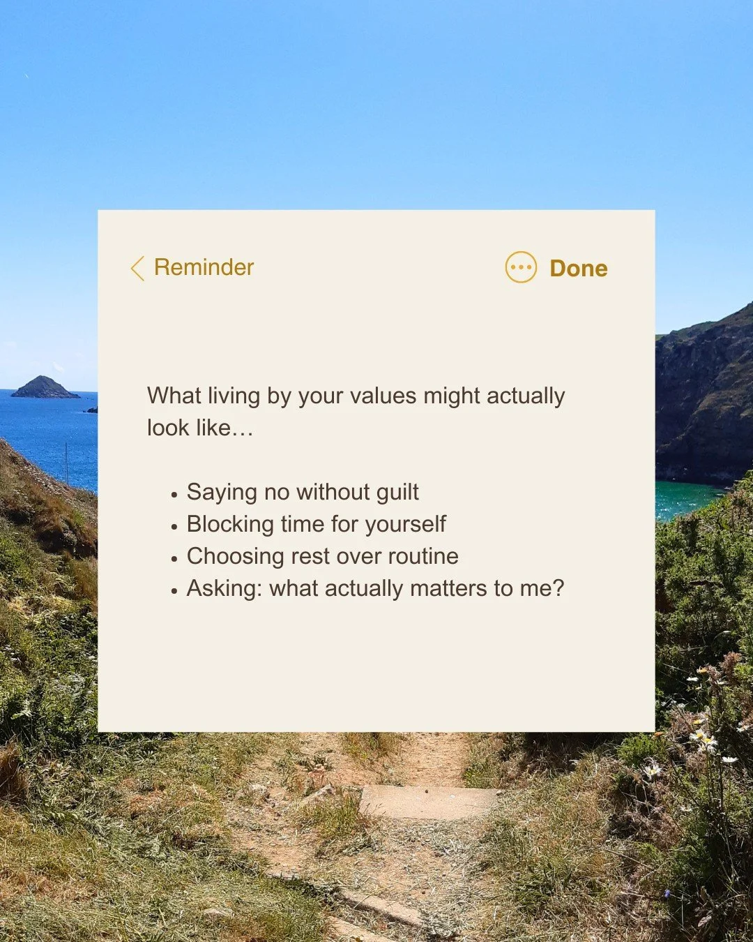 uLiving by your values isn&rsquo;t about overhauling your life.

It&rsquo;s about small, powerful shifts that help you feel more like you.

🌿 More grounded
💡 More clear
💛 More connected to what actually matters

Which one of these speaks to you to