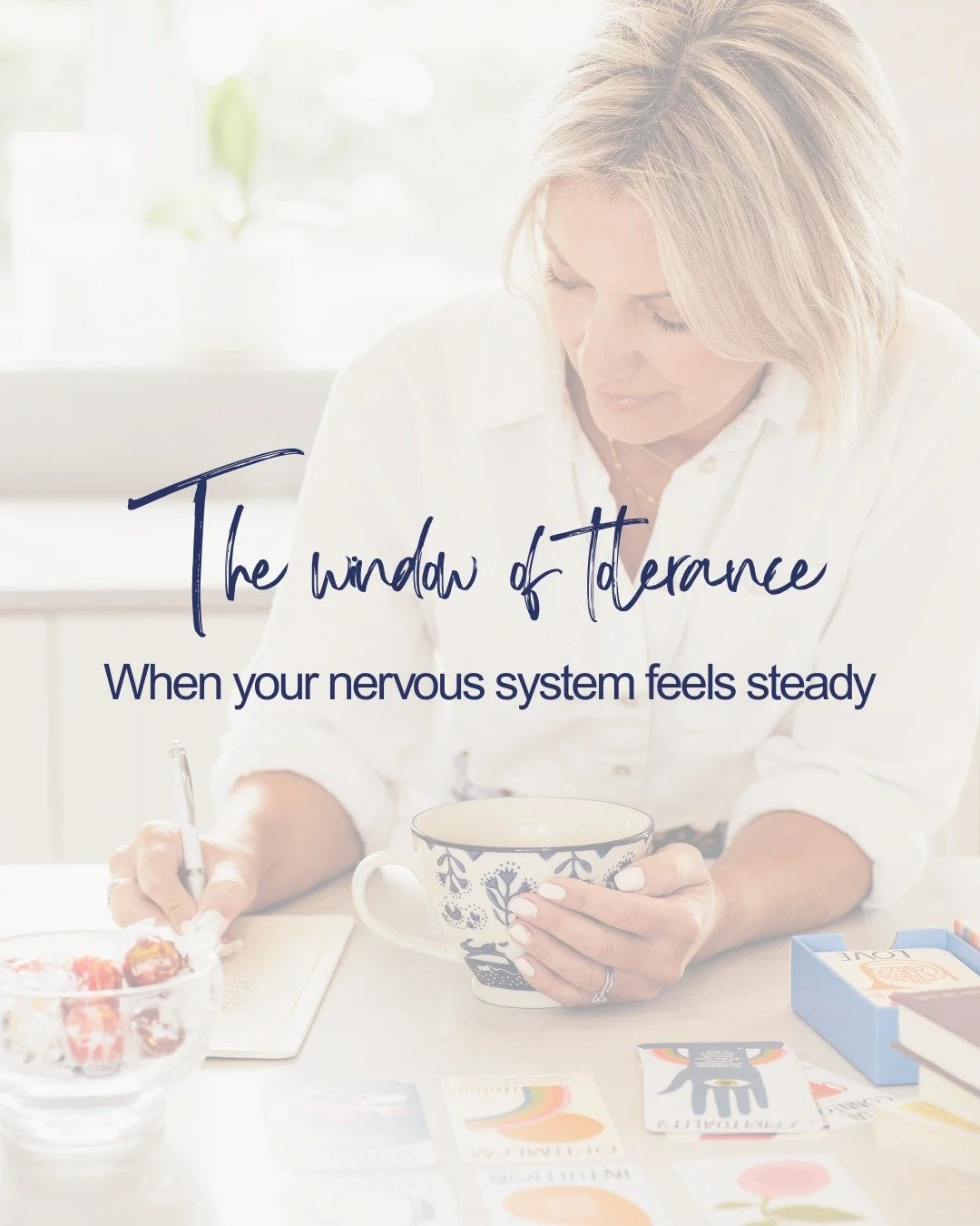 The window of tolerance describes the space where you feel able to cope, think clearly and stay connected.

Life, stress and pressure can push us outside this space.
Learning to notice where you are gives you more compassion and more choice. 🌿

It&r