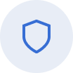 Shield icon on a blue circular background