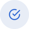 Blue checkmark inside a circle on a gray background
