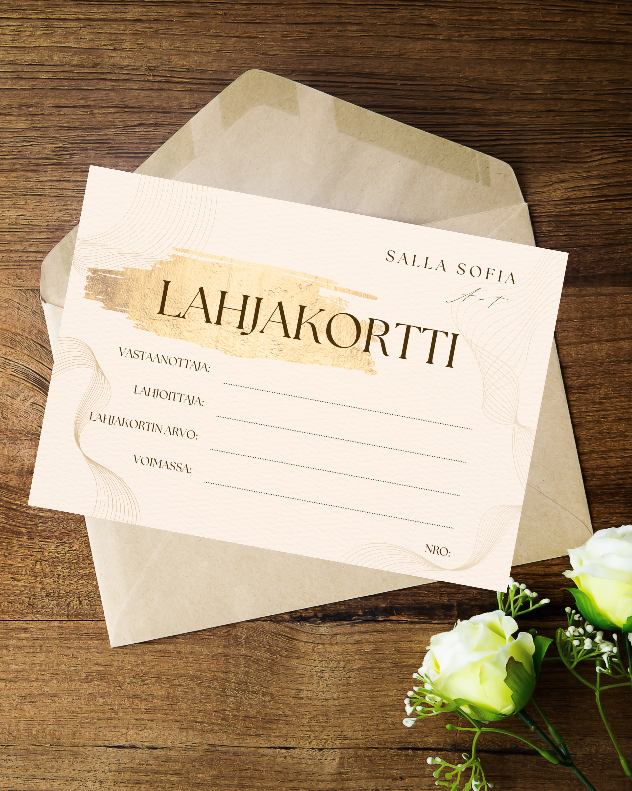 Sähköpostiin lähetettävä lahjakortti