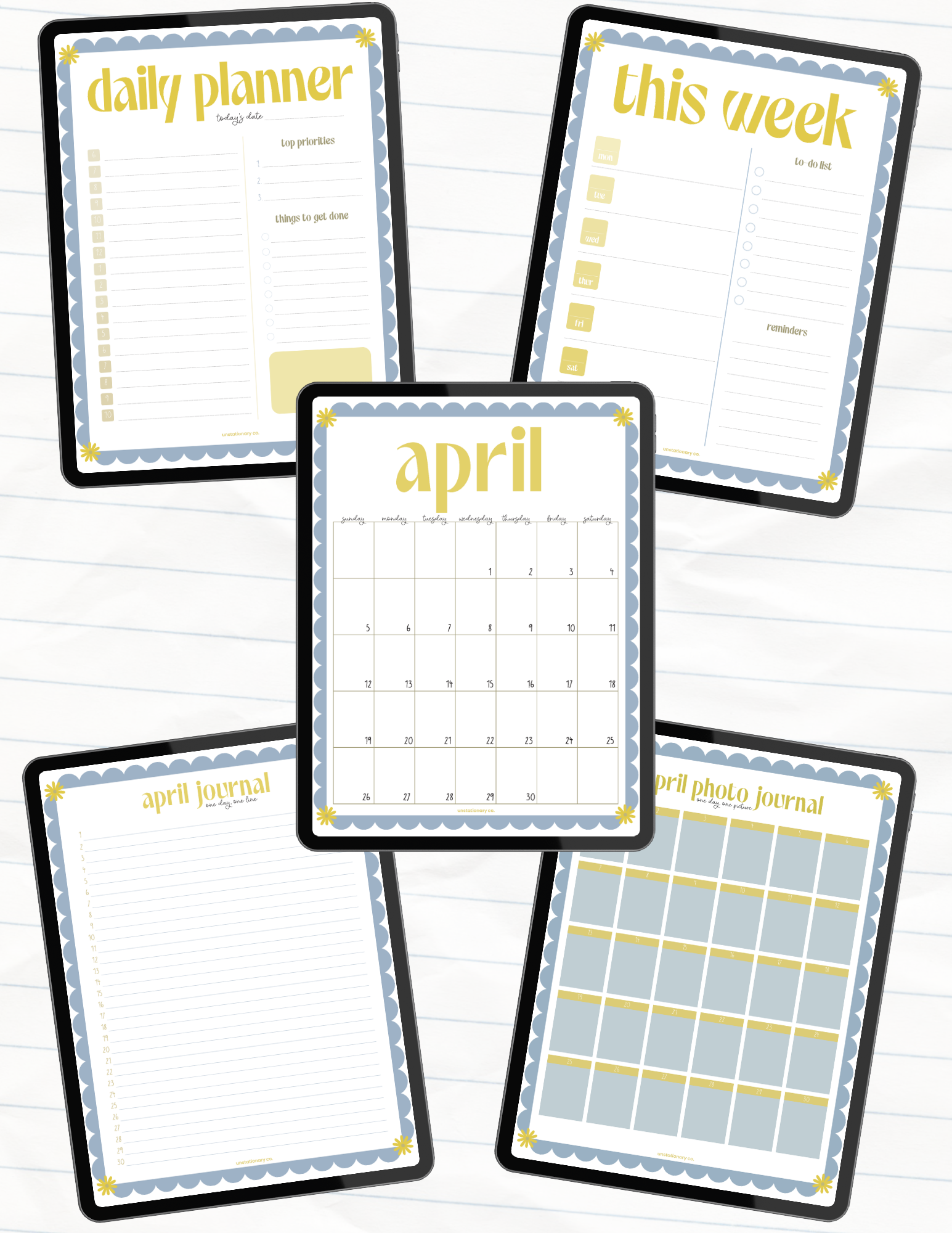 April Dainty Mini Digital Planner Pack