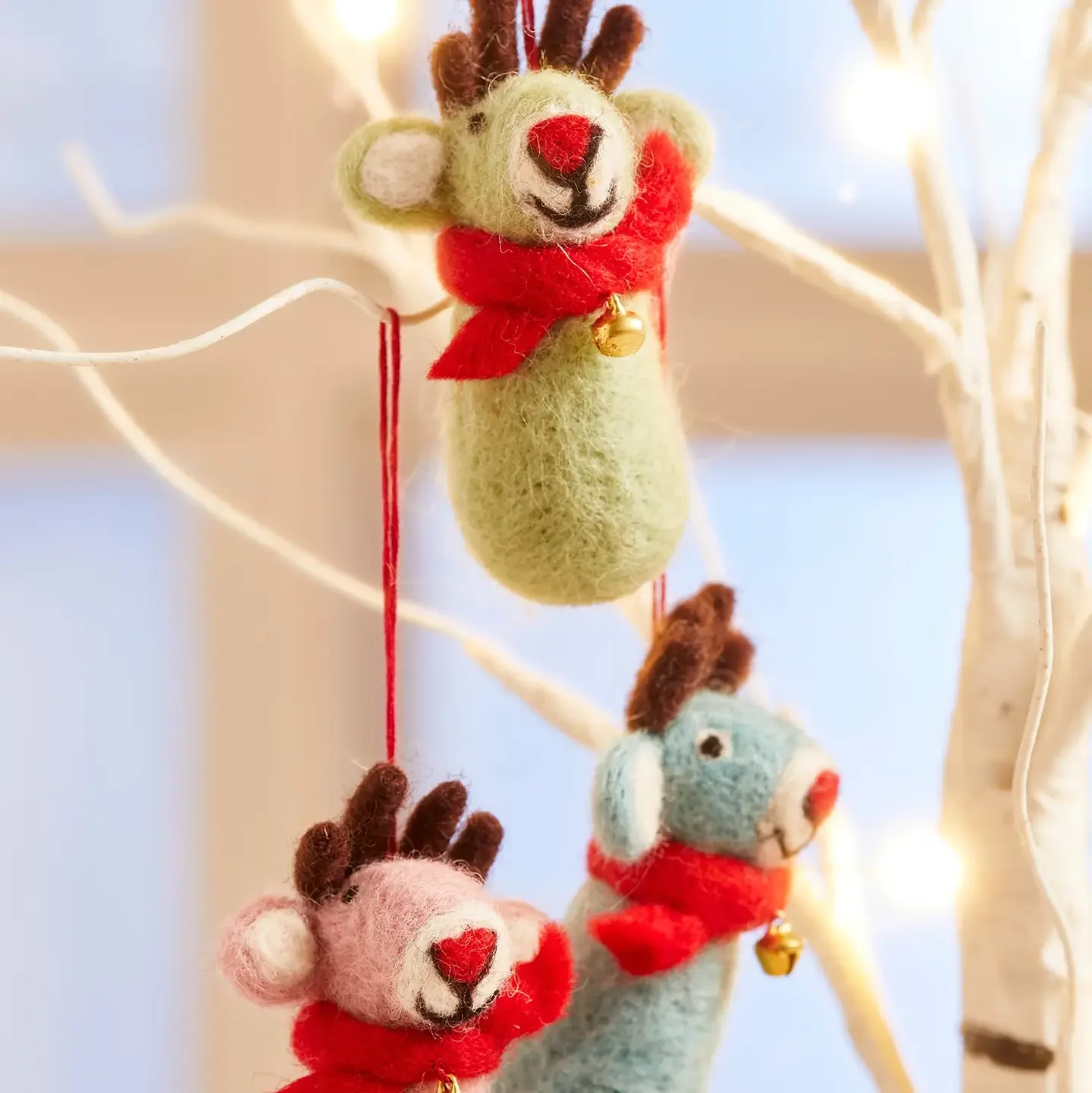 Felt Reindeer with Bell and Scarf