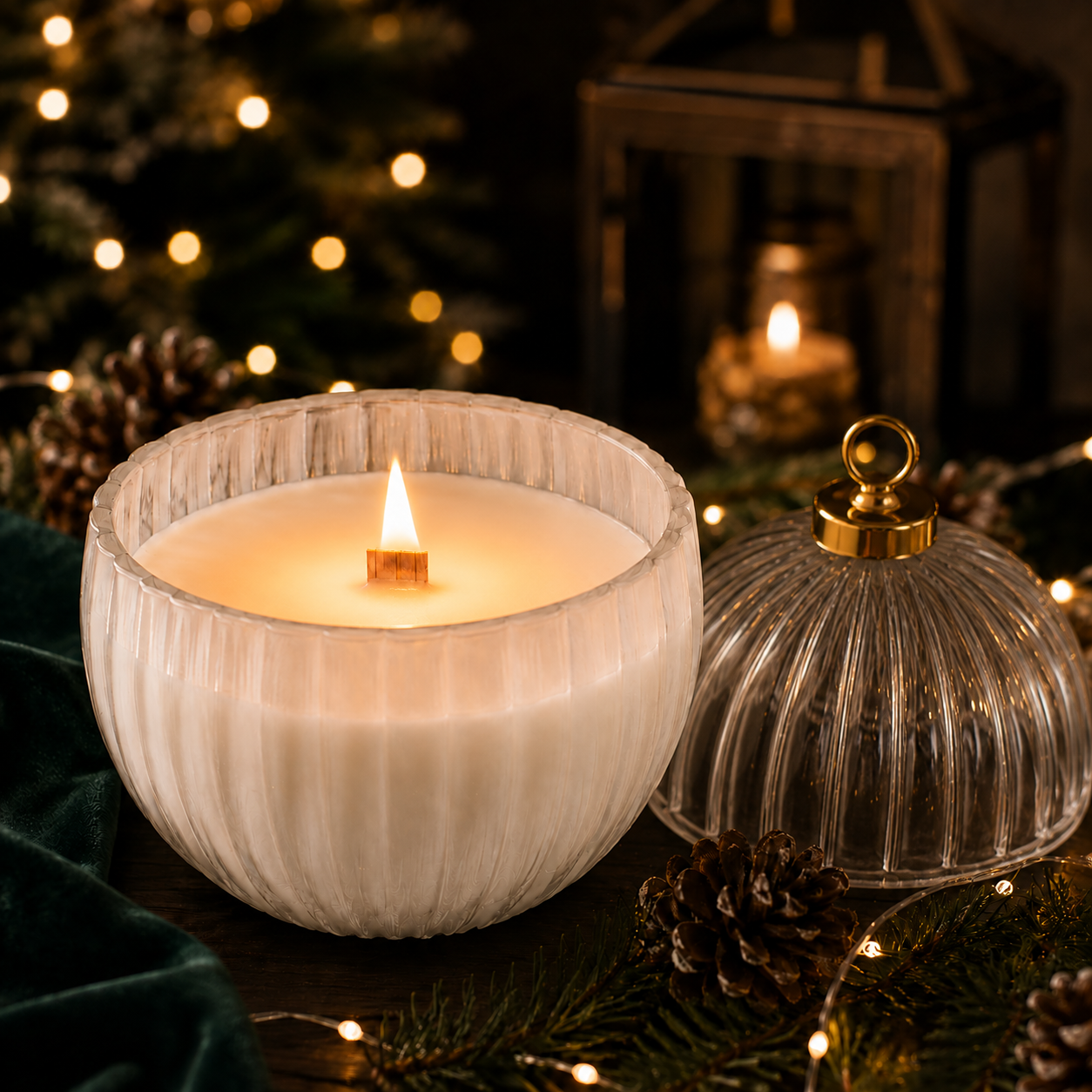 XL White Christmas Bauble Candle Worth £35