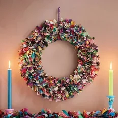 TB Namaste Recycled Sari Wreath.webp
