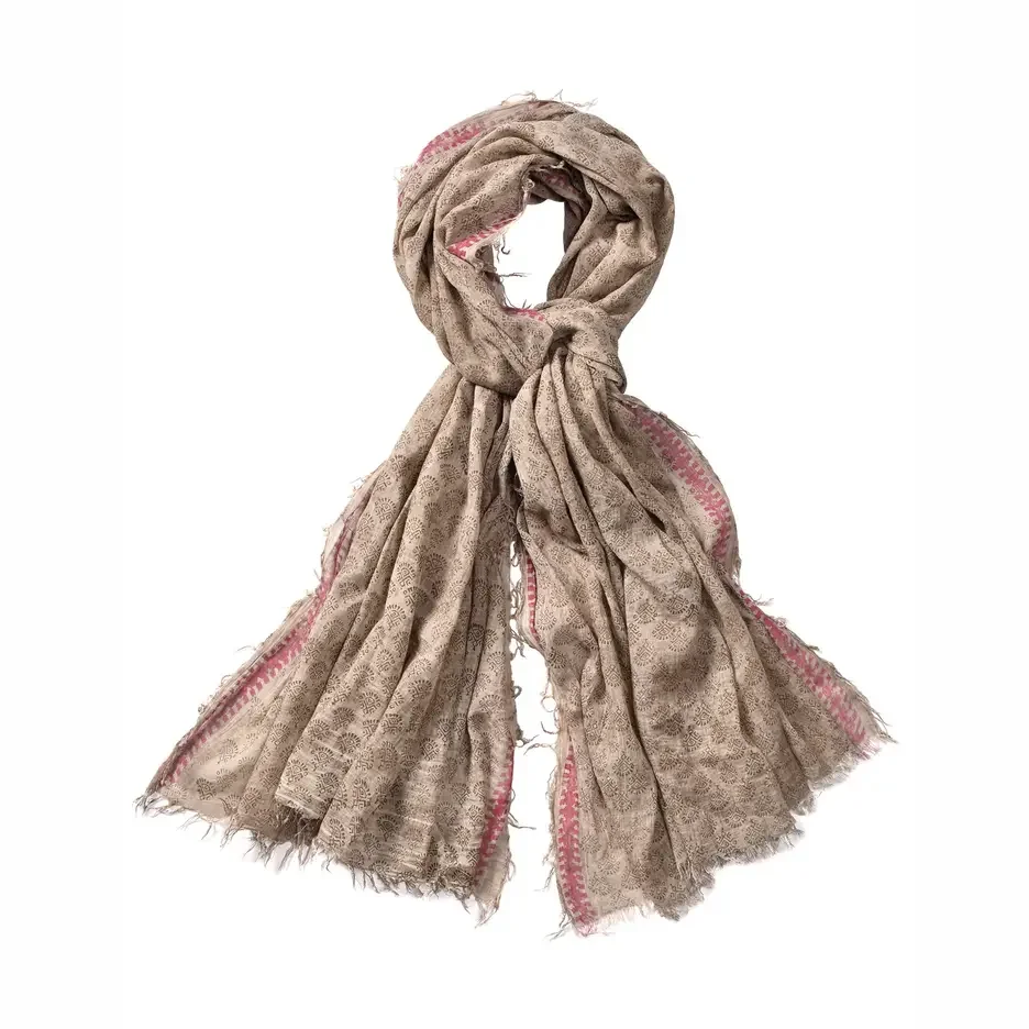 Antique Look Border Pattern Scarf, 100 X 180cm