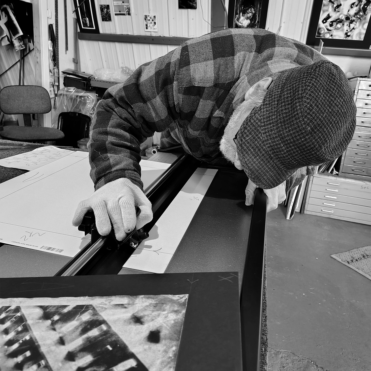 Shannon Graham cutting mat in art studio.