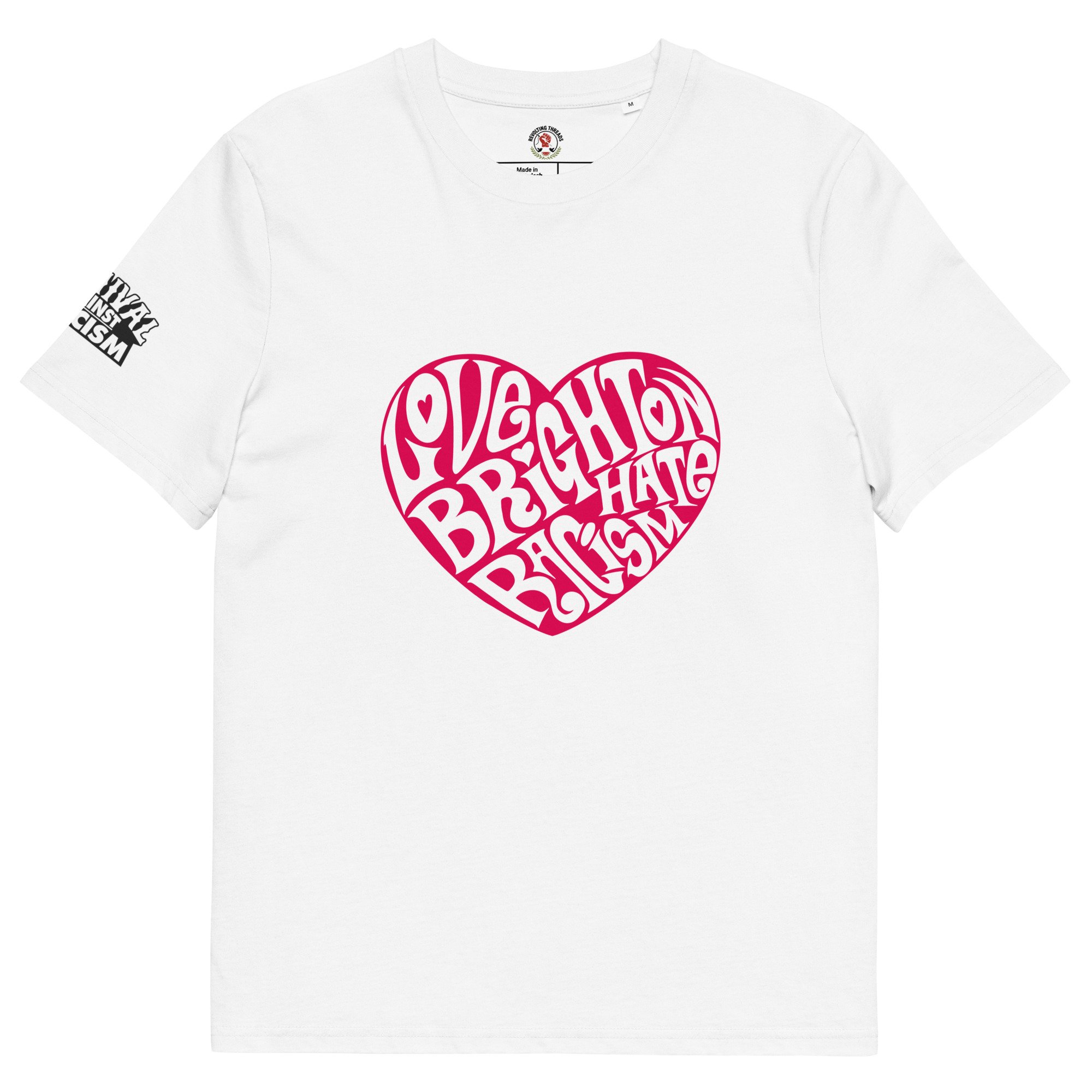 Love Brighton Hate Racism T-Shirt - Red on White