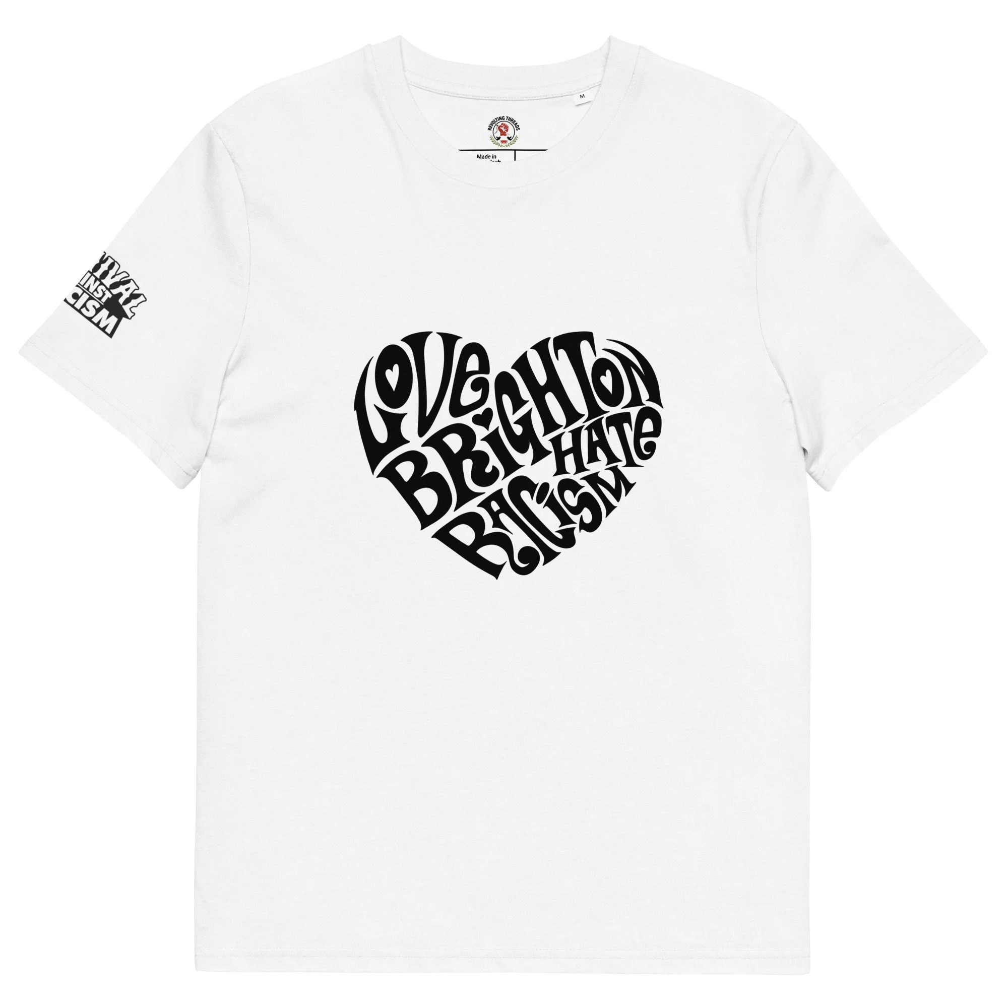 Love Brighton Hate Racism T-Shirt - Black on White